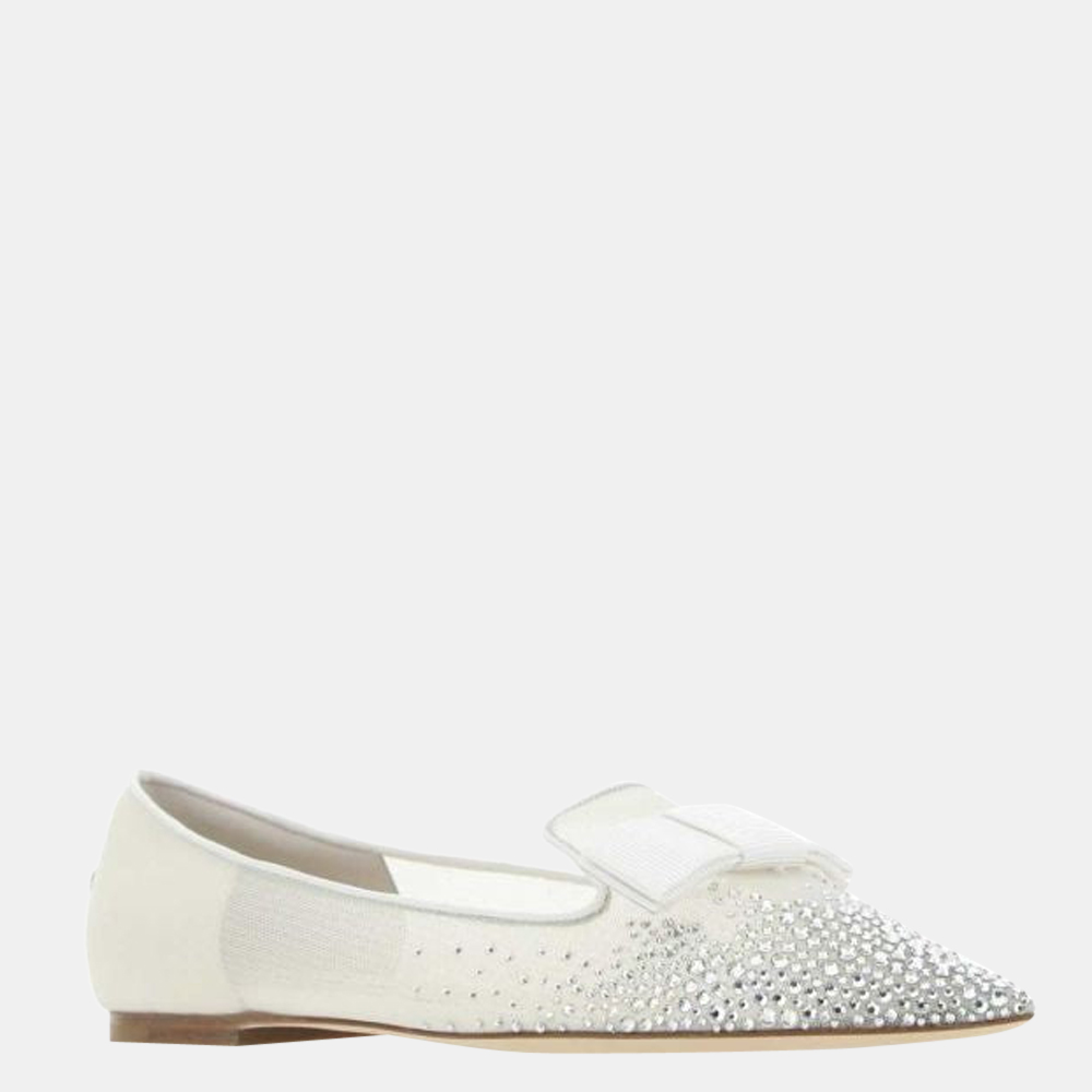 

Jimmy Choo White Gala Ballerina Shoes Size EU