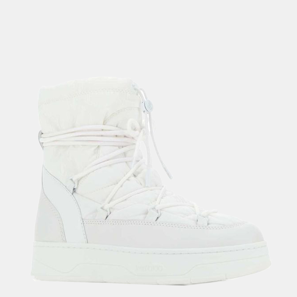 

Jimmy Choo White JC Nylon and Leather Wanaka Ski Boots Size EU