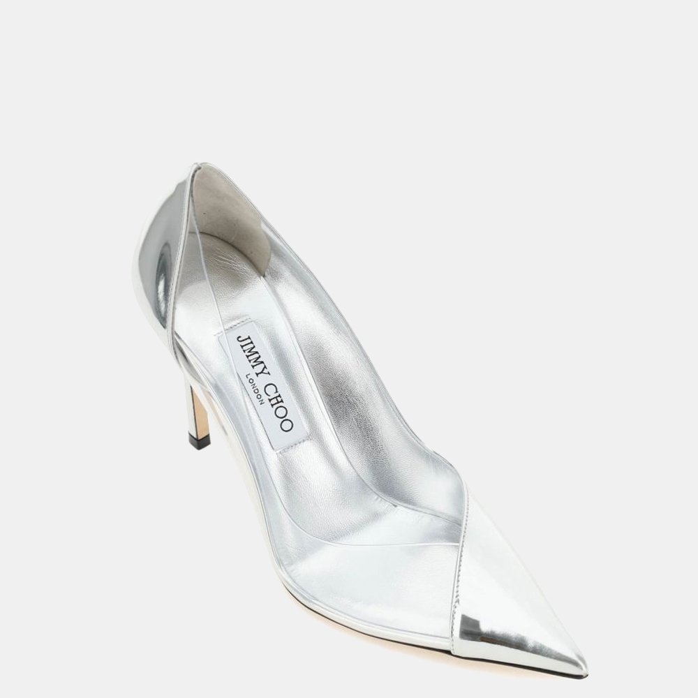 

Jimmy Choo Silver Cass 95 Pumps Size EU