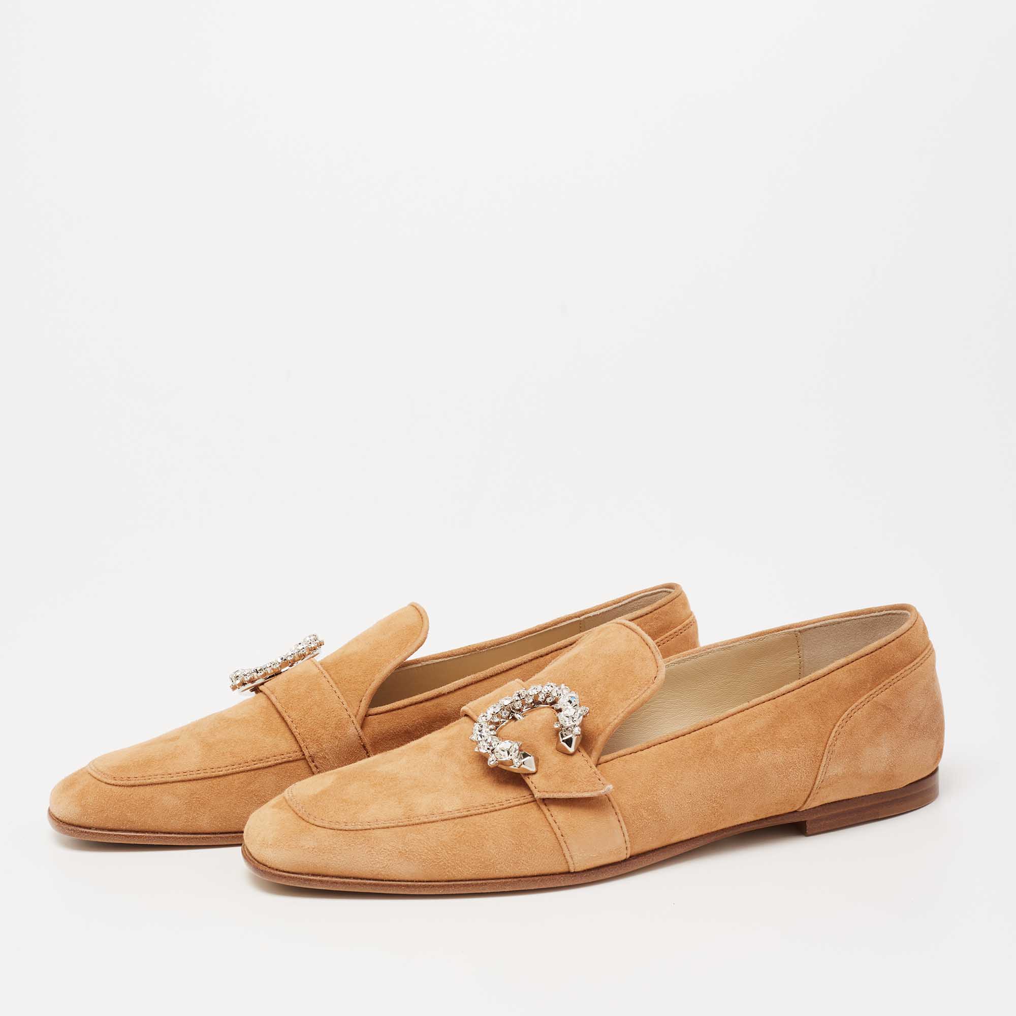 

Jimmy Choo Brown Suede Mani Loafers Size