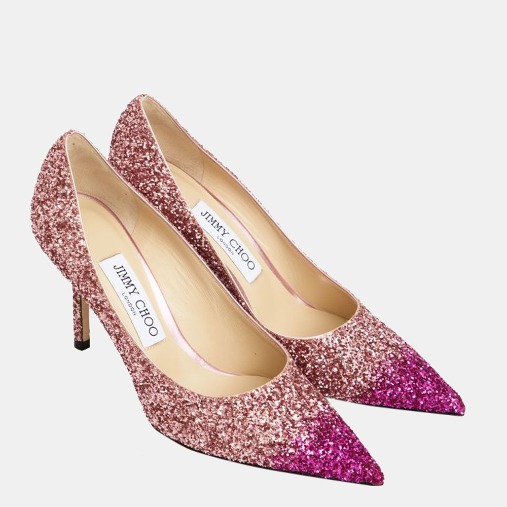 

Jimmy Choo Pink Glitter Love 85 Pumps Size EU