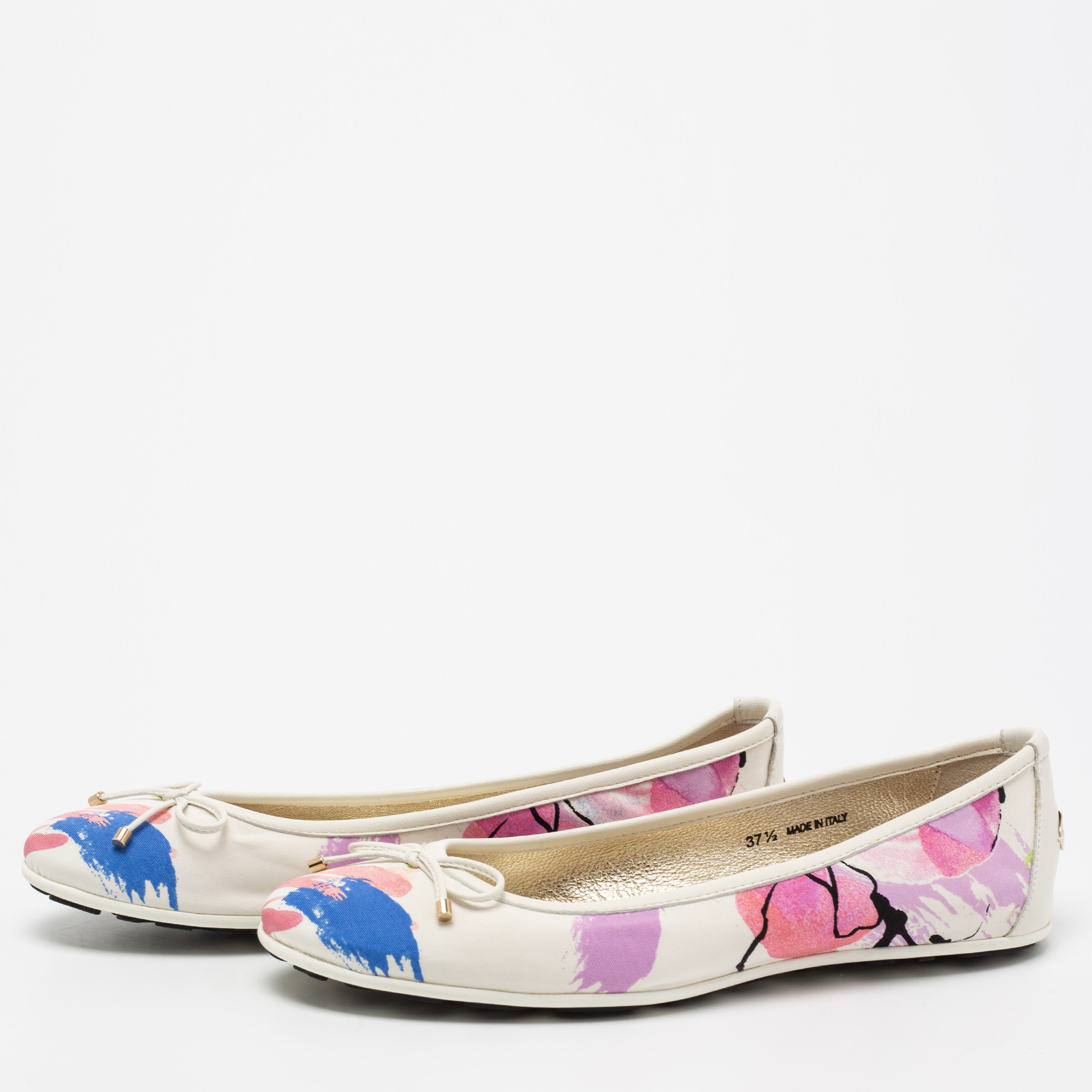 

Jimmy Choo Multicolor Canvas And Leather Ballet Flats Size