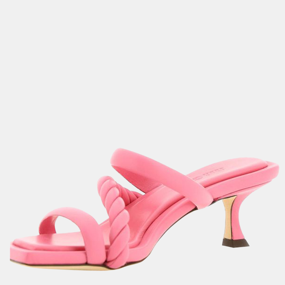 

Jimmy Choo Candy Pink Leather Diosa 50 Sandals Size EU