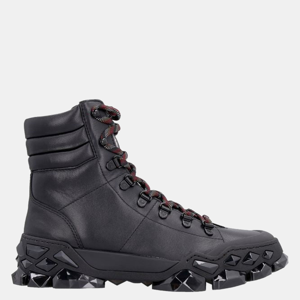 

Jimmy Choo Black Leather Diamond X Hike/F Ankle Boots Size EU
