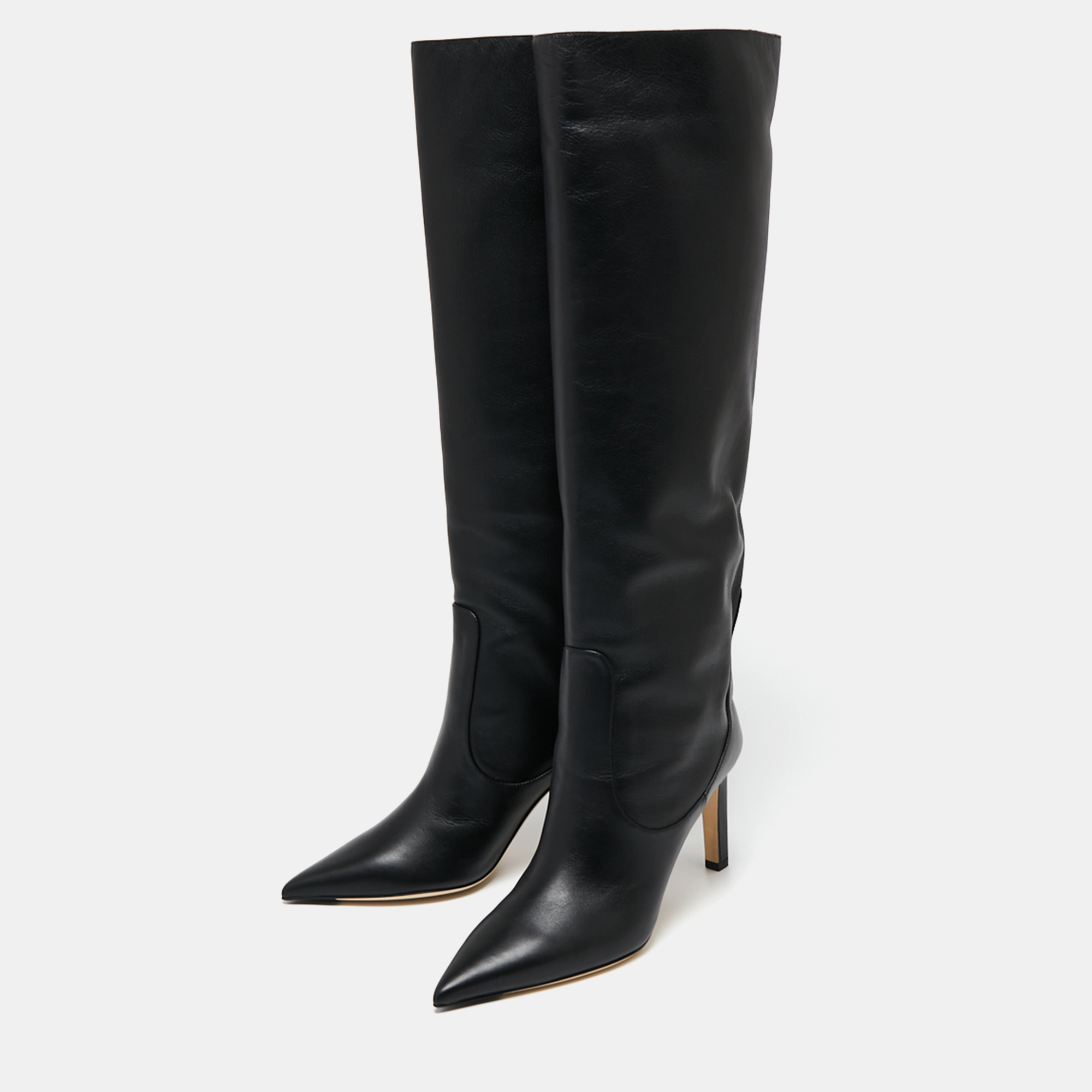 

Jimmy Choo Black Leather Over Knee Length Boots Size