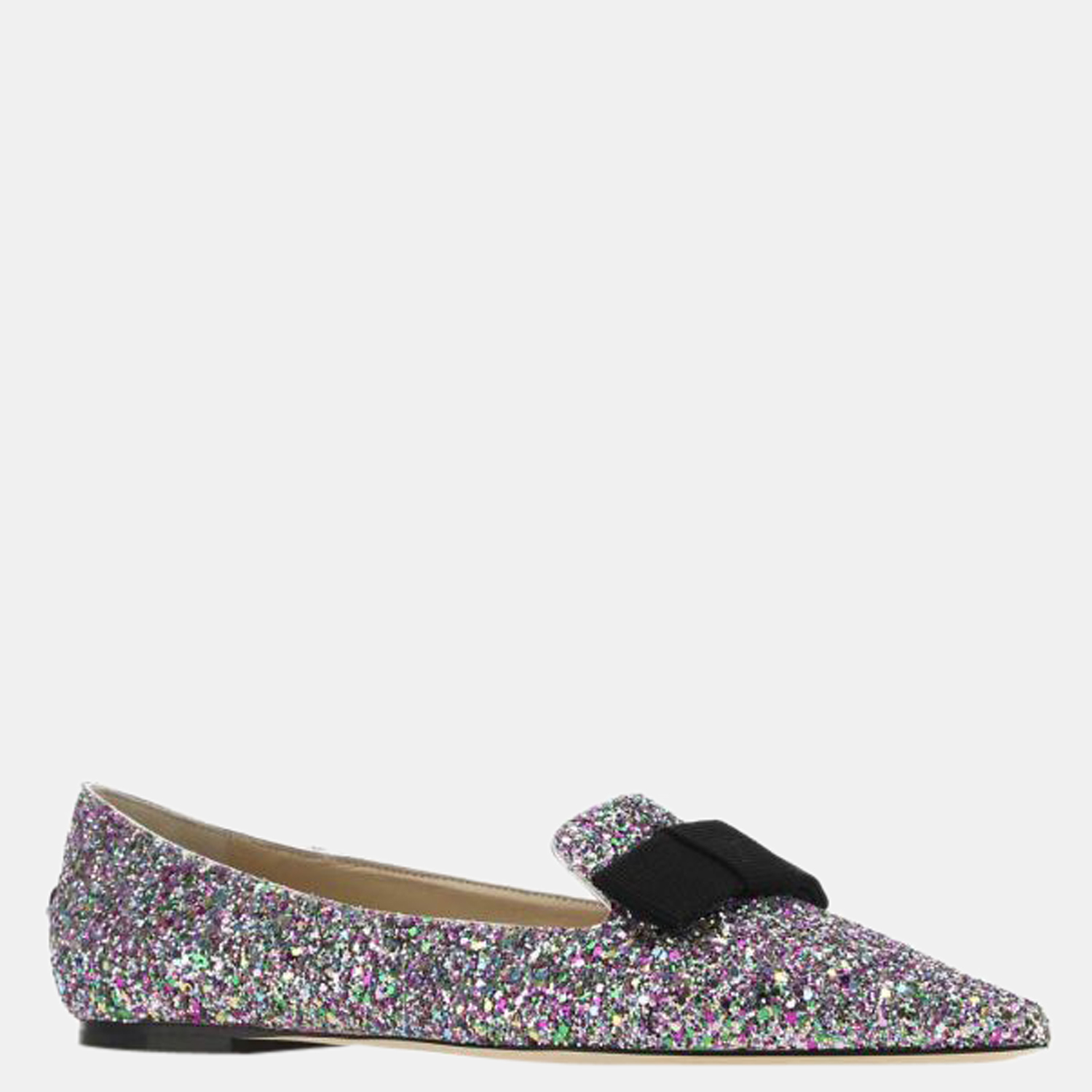 

Jimmy Choo Silver Glitter Gala Ballerina Flats Size EU