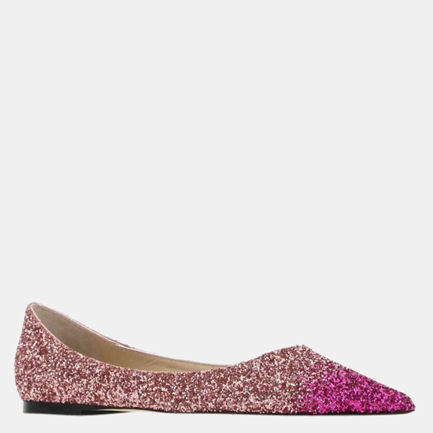 

Jimmy Choo Pink Glitter Ballerina Flats