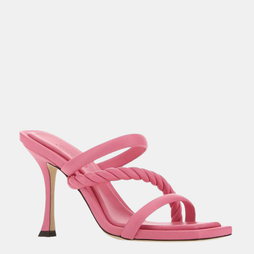 

Jimmy Choo Pink Calf Leather Diosa Sandals Size EU