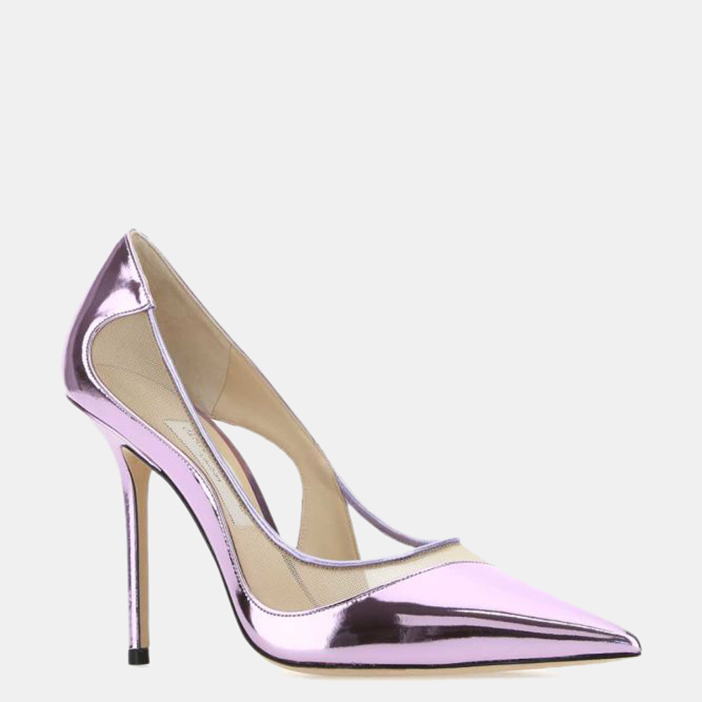 

Jimmy Choo Purple Metallic Love 100 Pumps Size EU