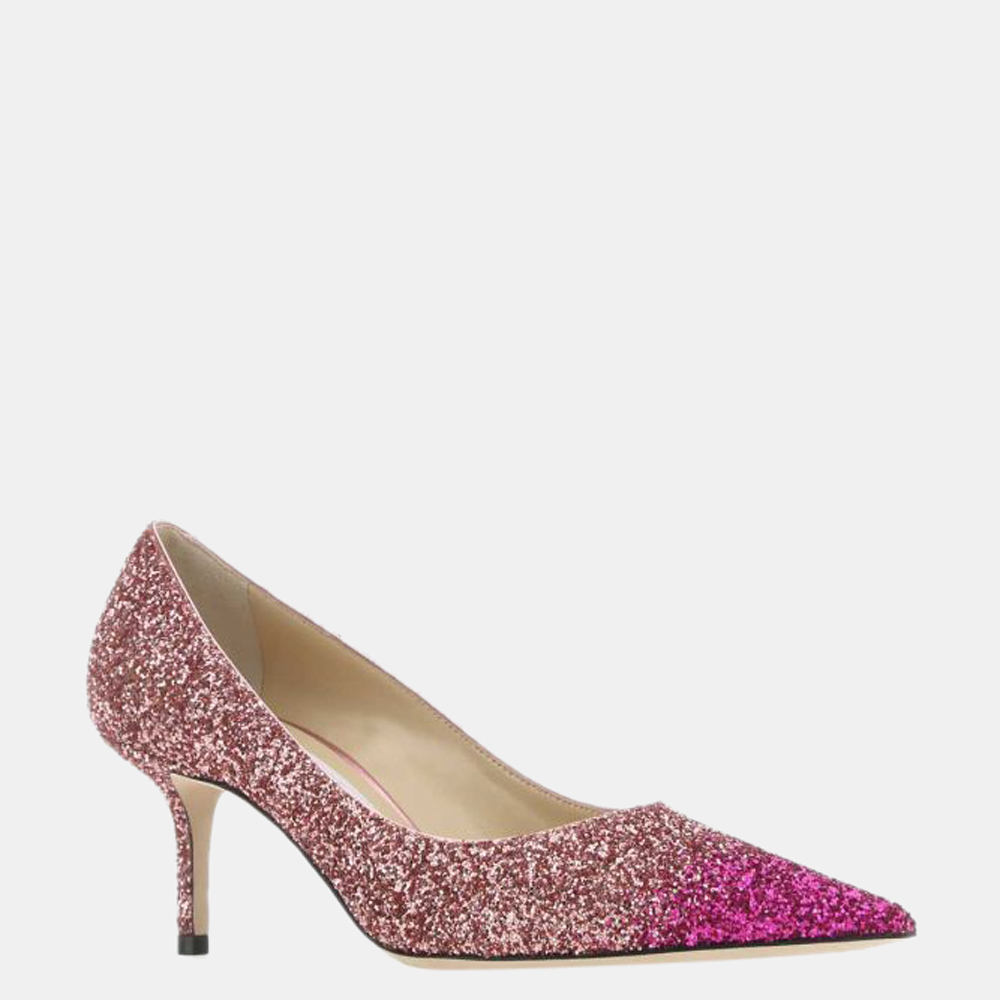 

Jimmy Choo Pink Glitter Love Pumps Size EU