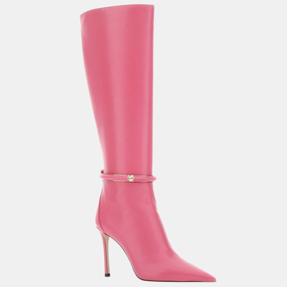 

Jimmy Choo Pink Nappa Leather Dreece Knee Boots Size EU
