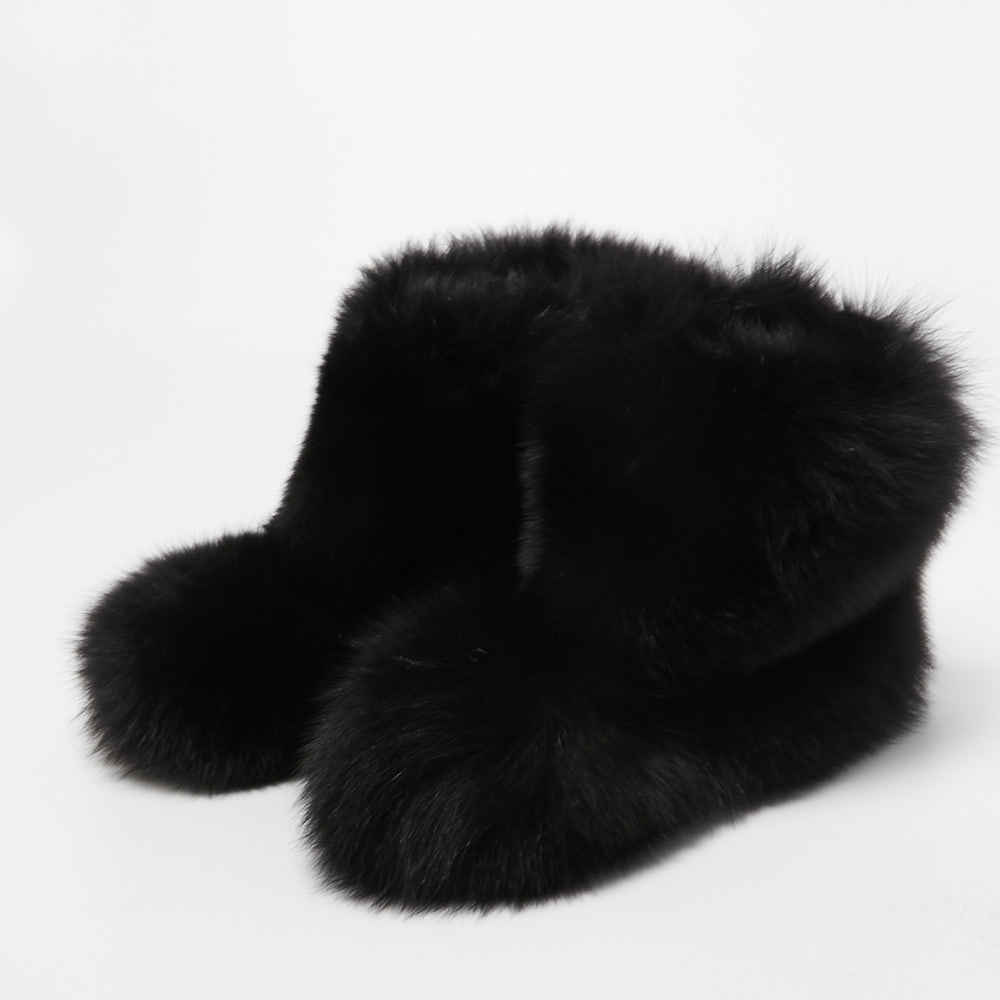 

Jimmy Choo Black Fox Fur Ankle Boots Size