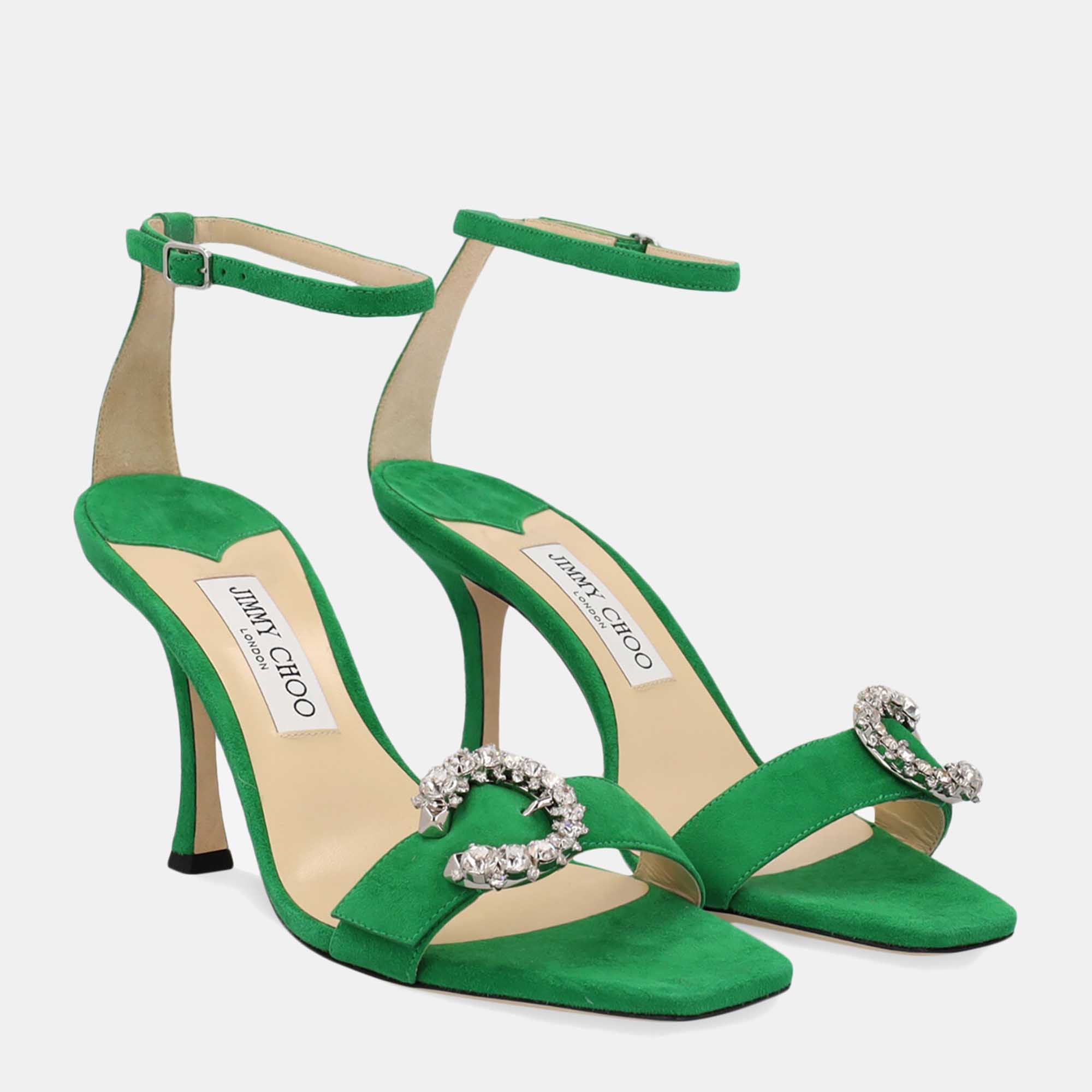 

Jimmy Choo Women's Leather Sandals - Green - EU