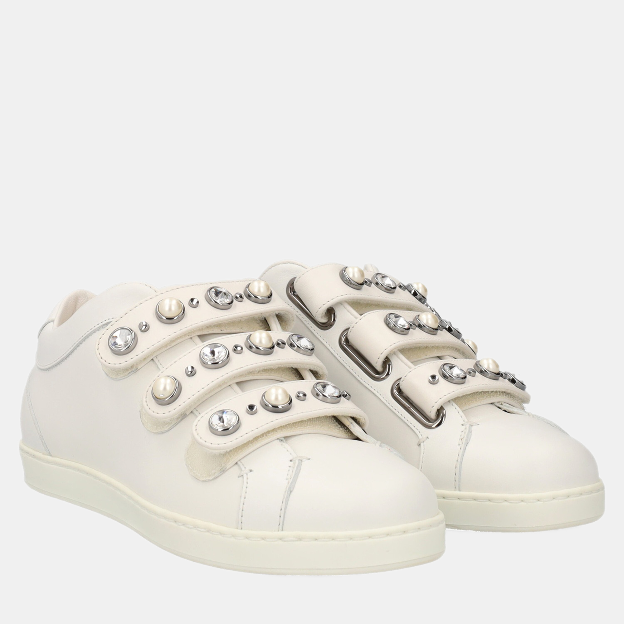 

Jimmy Choo Women's Leather Sneakers - White - EU