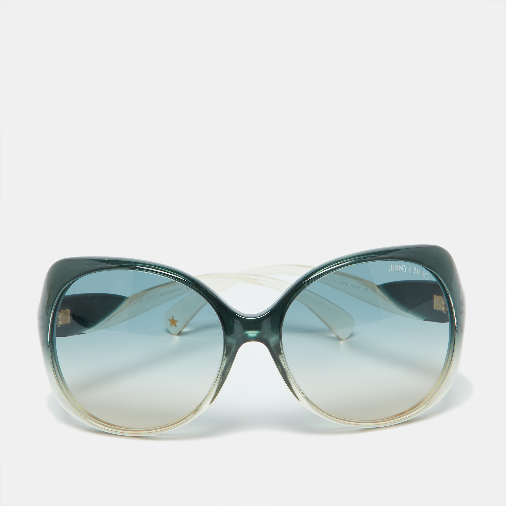 

Jimmy Choo Green/Green Gradient Dahlia/S Oversized Sunglasses