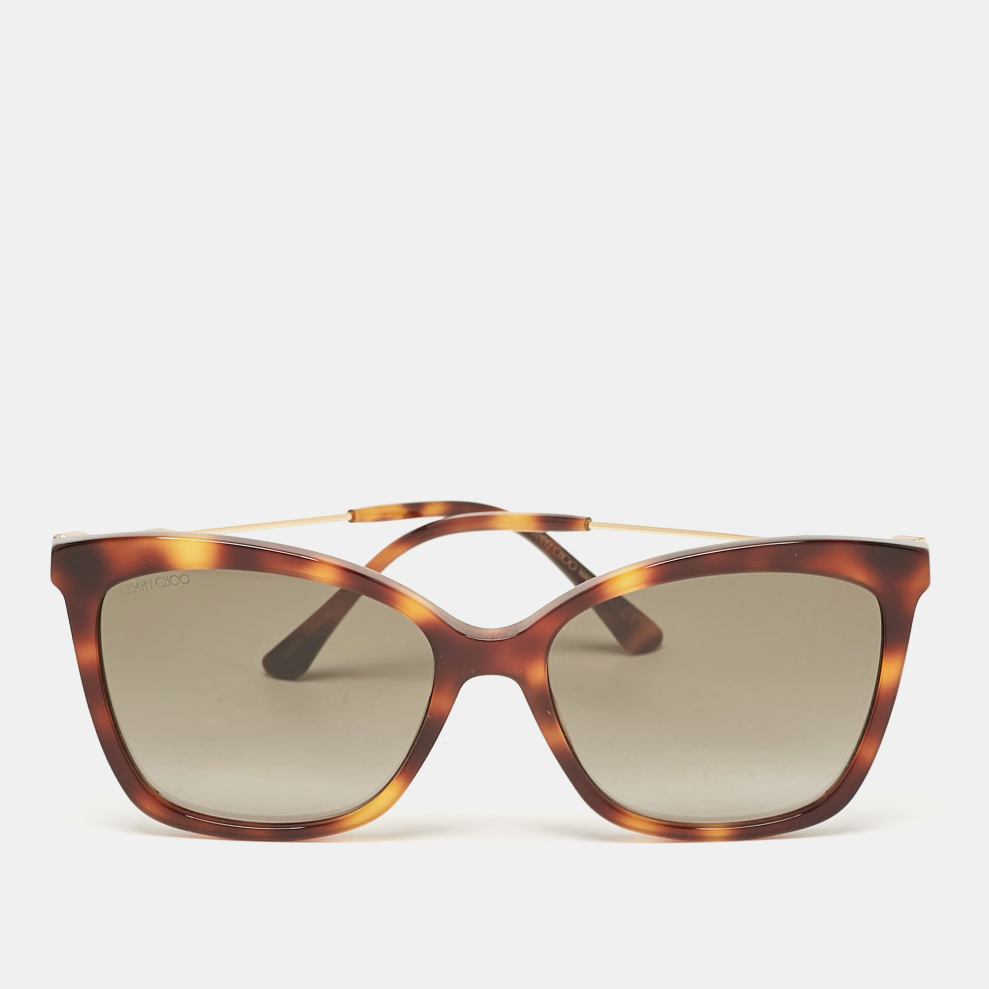 

Jimmy Choo Tortoise Brown Gradient MACI/S Crystal Cat Eye Sunglasses