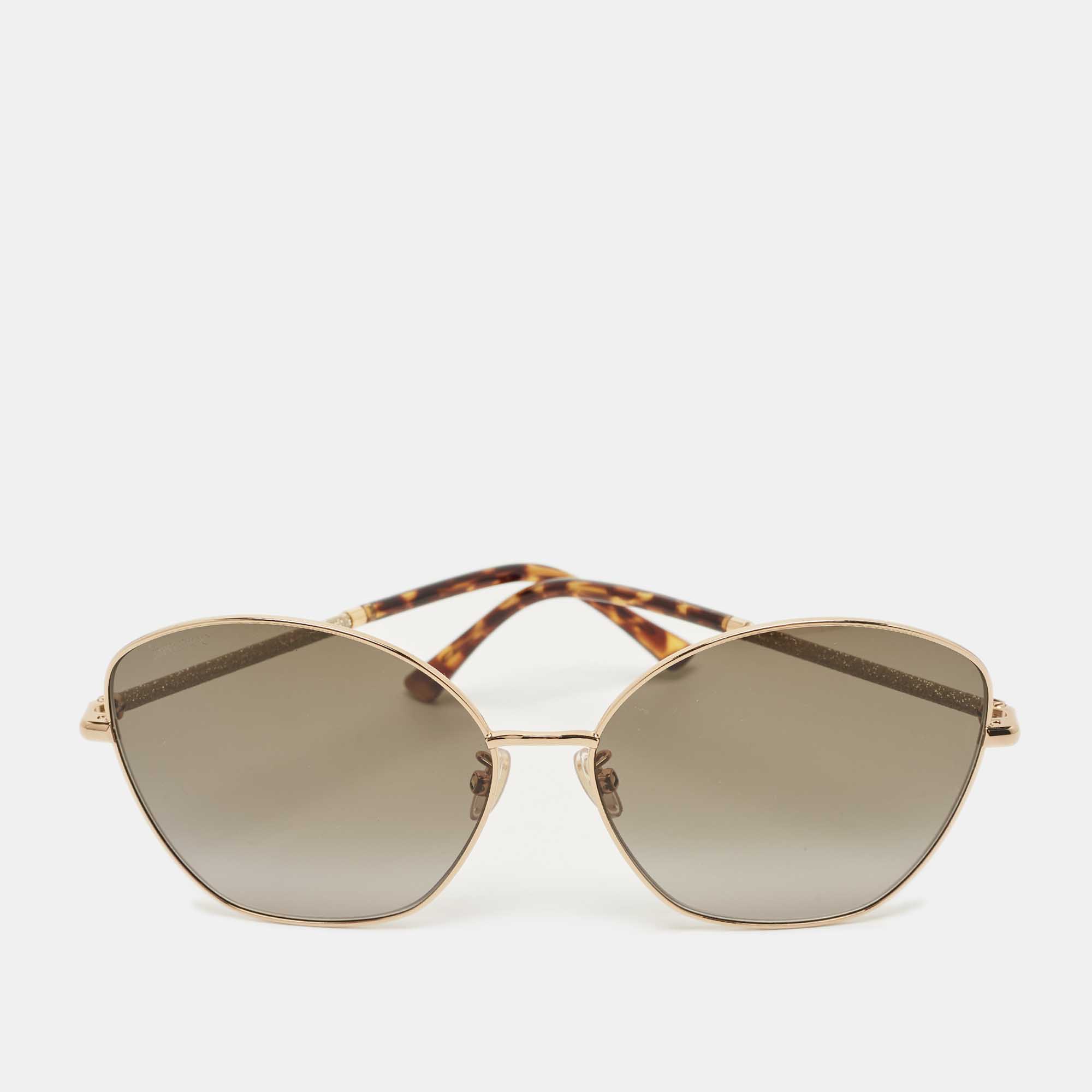 Pre-owned Jimmy Choo Brown Gradient 06jha Marilia Cat Eye Sunglasses
