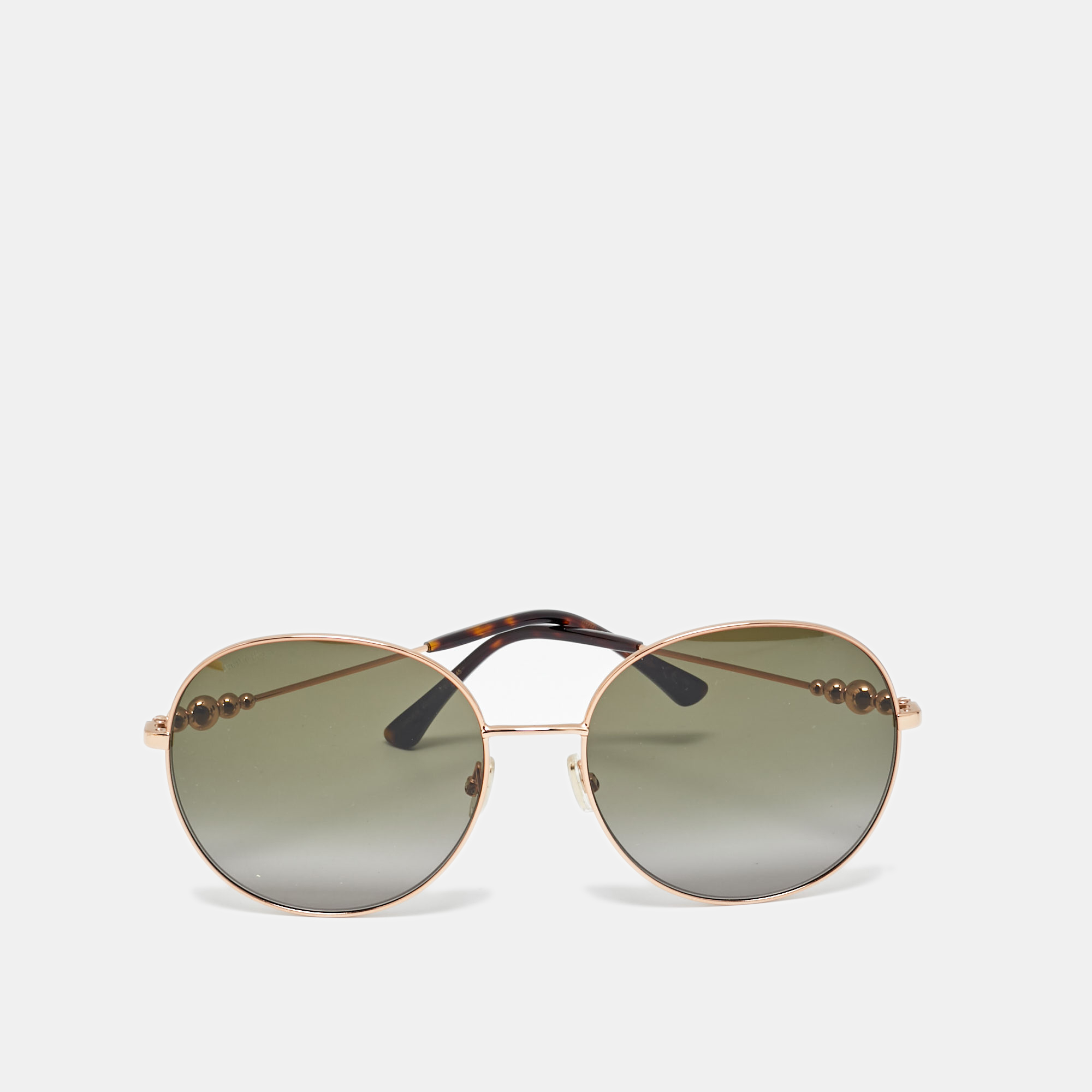 Pre-owned Jimmy Choo Black Gradient Birdie/s 06jha Round Sunglasses