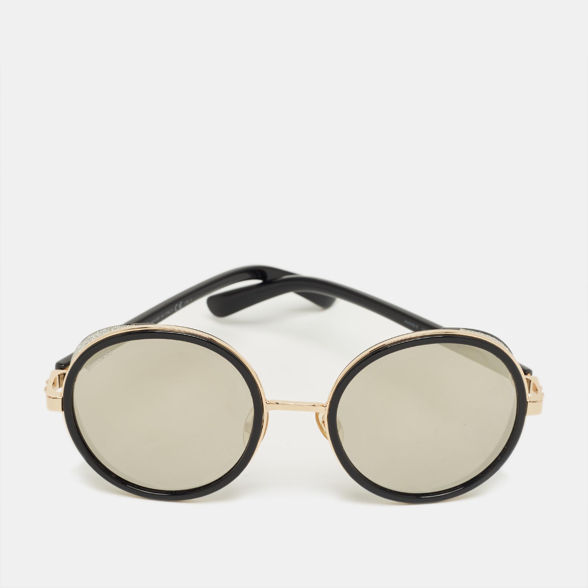 

Jimmy Choo Black/Silver Mirrored Andie/S Round Sunglasses