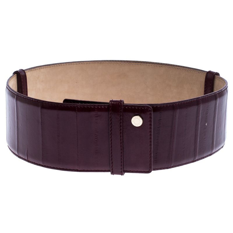 Pre Owned Jimmy Choo Purple Leather BLY Waist Belt 103CM