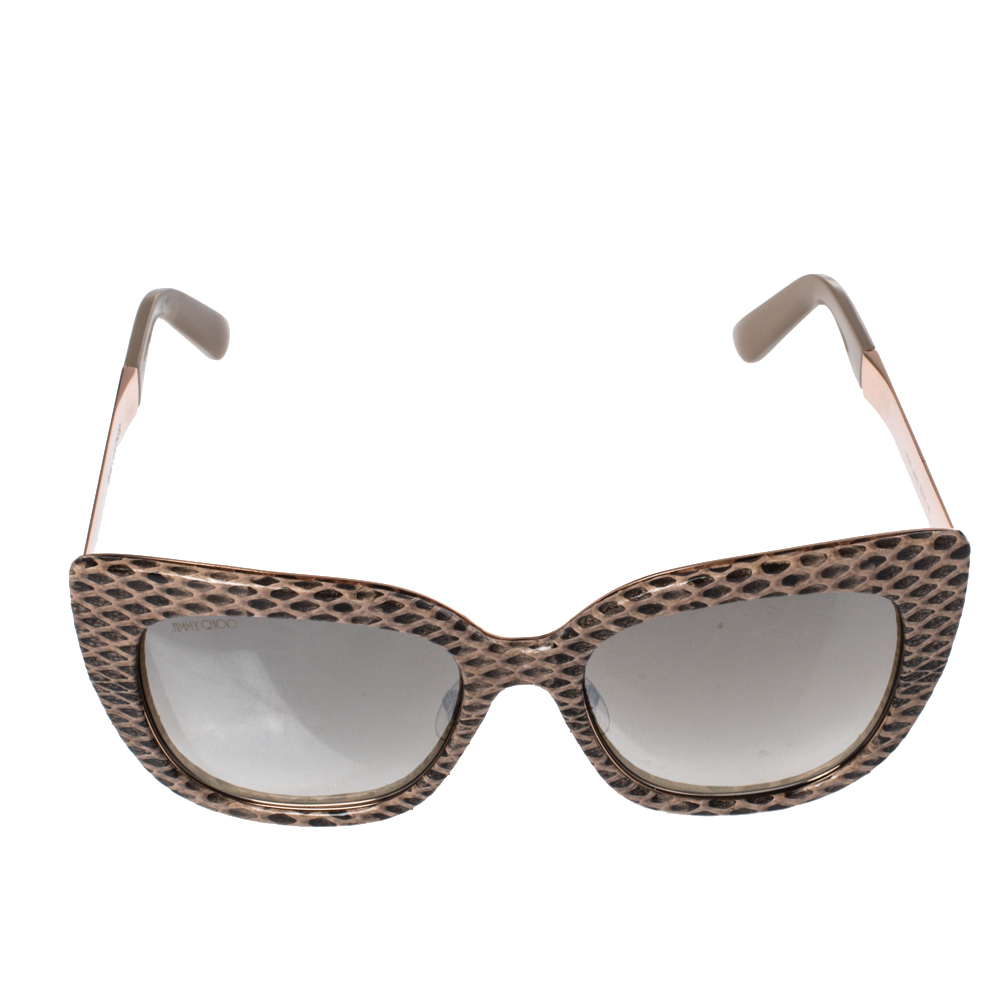 

Jimmy Choo Beige Leather/Brown Gradient Nita/S Cat Eye Sunglasses