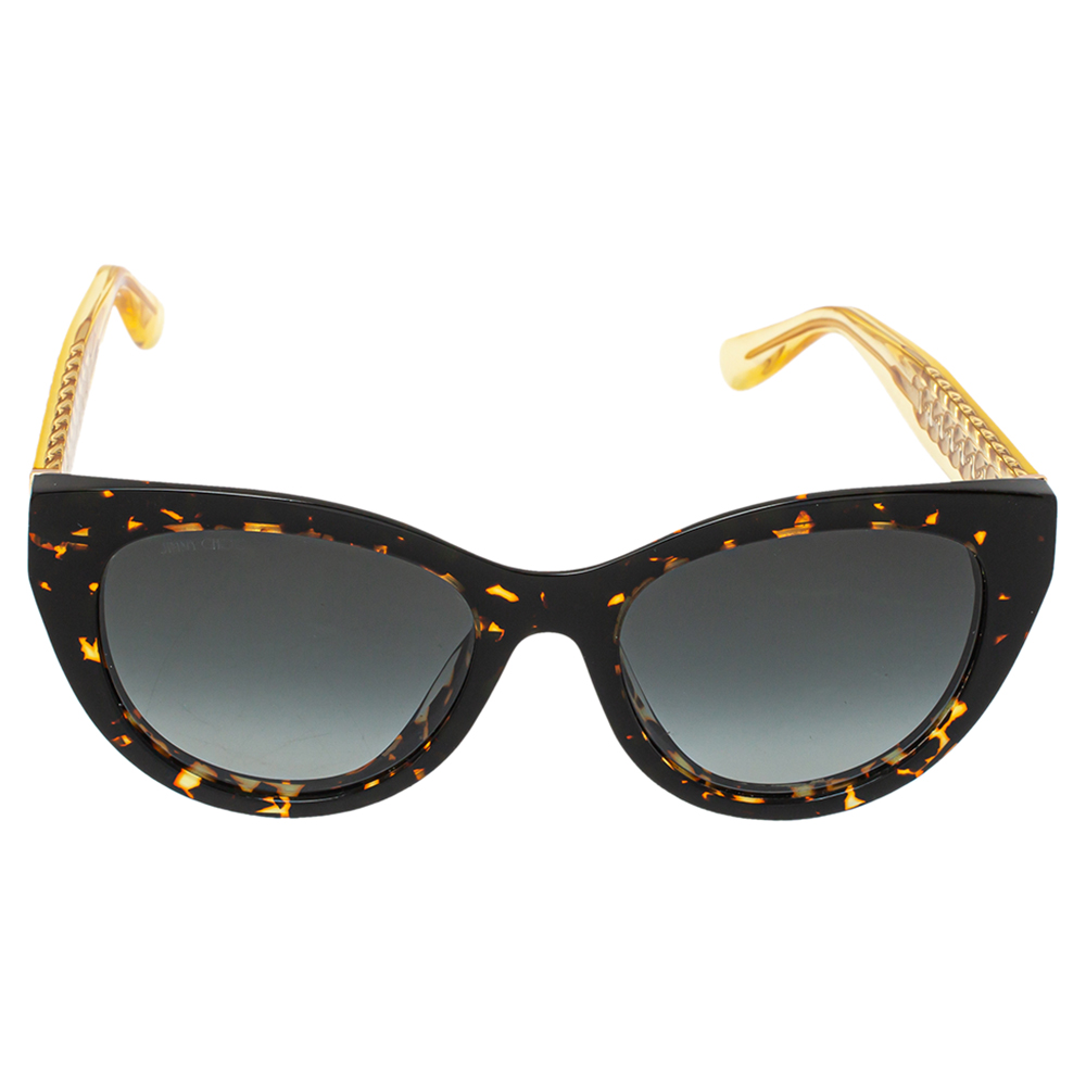

Jimmy Choo Brown Havana with Gold Chain/ Grey Gradient Chana/S Cat Eye Sunglasses