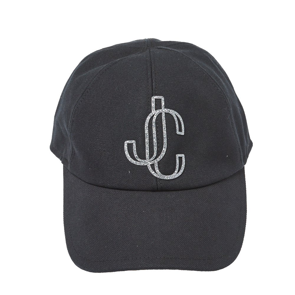 

Jimmy Choo Black JC Cotton Canvas Junie Baseball Cap