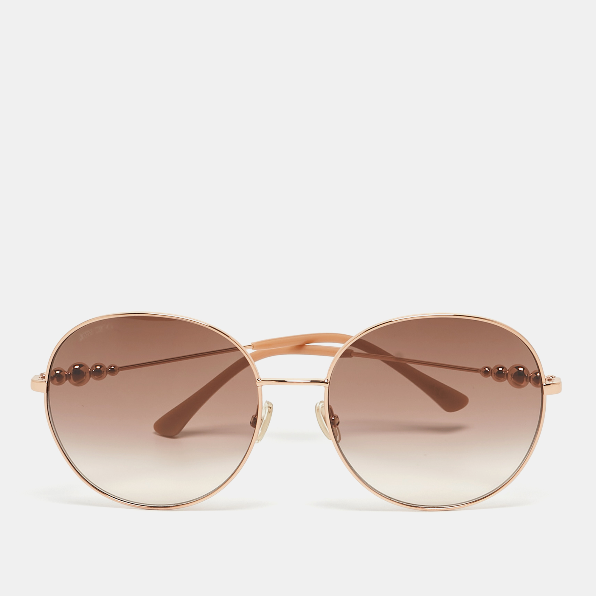 

Jimmy Choo Rose Gold Gradient Birdie/S Round Sunglasses, Pink
