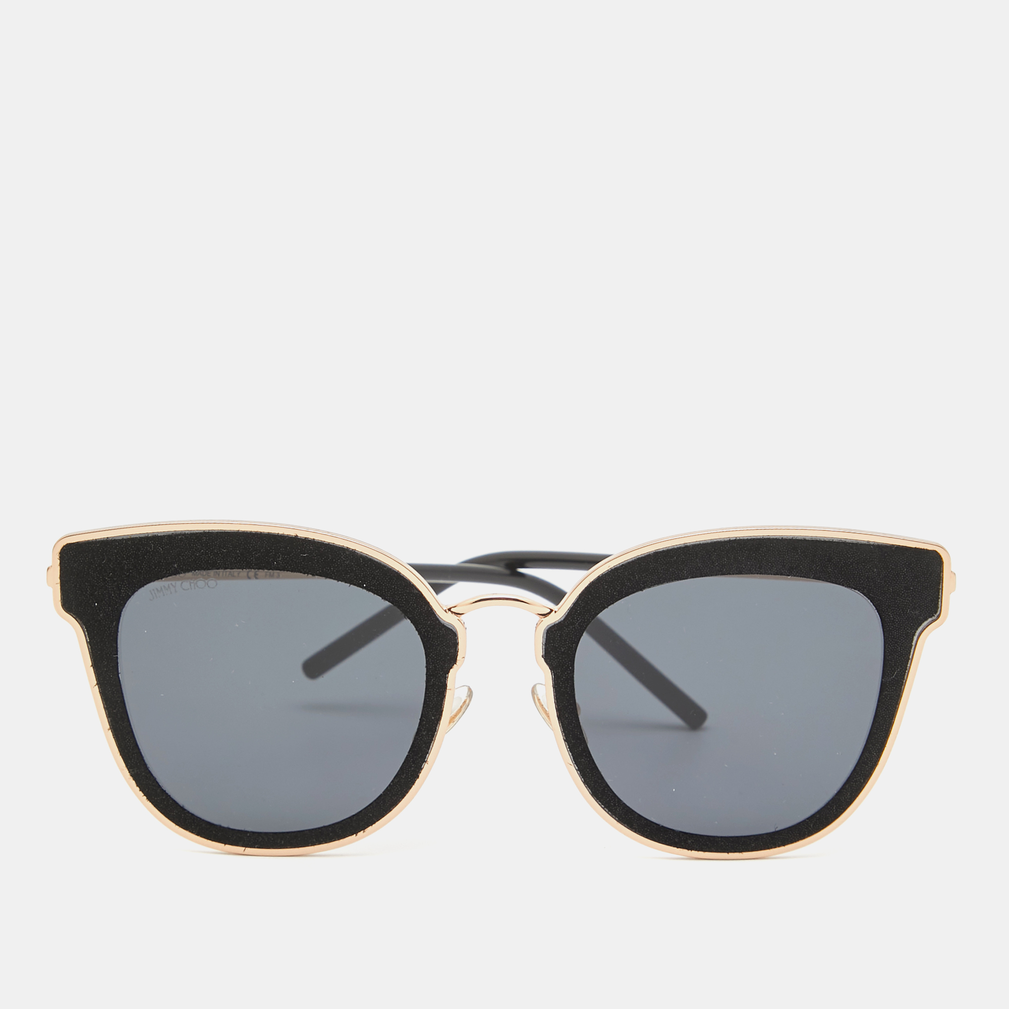 Pre-owned Jimmy Choo Black Nile/s Rhl2/k Aviator Sunglasses