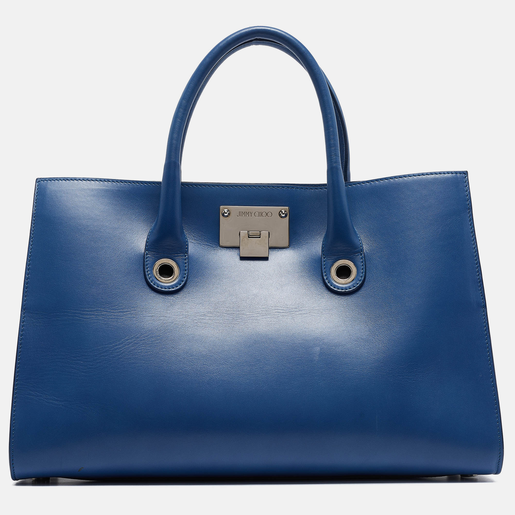 

Jimmy Choo Bllue Leather Riley Tote, Blue