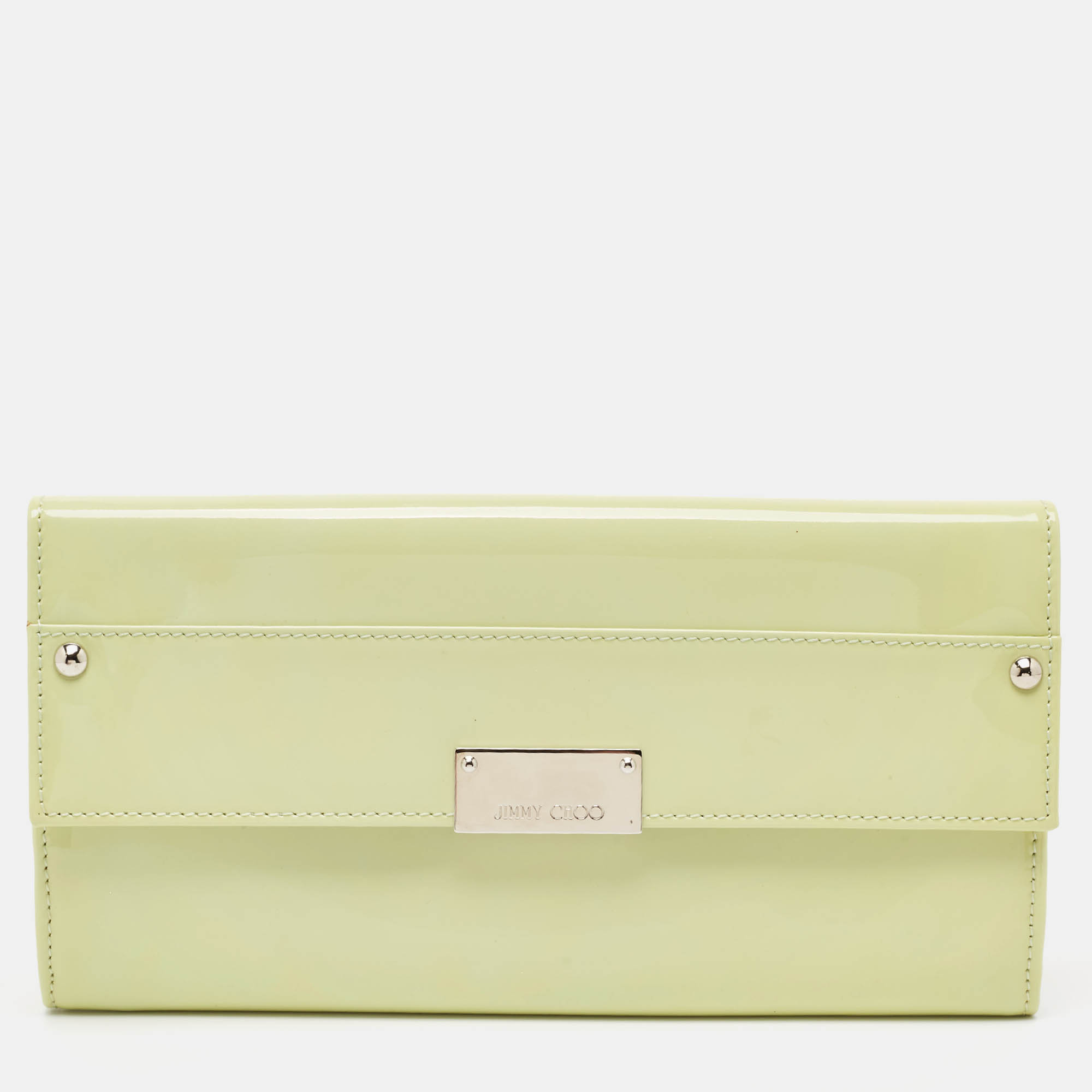 Pre-owned Jimmy Choo Green Patent Leather Reese Clutch