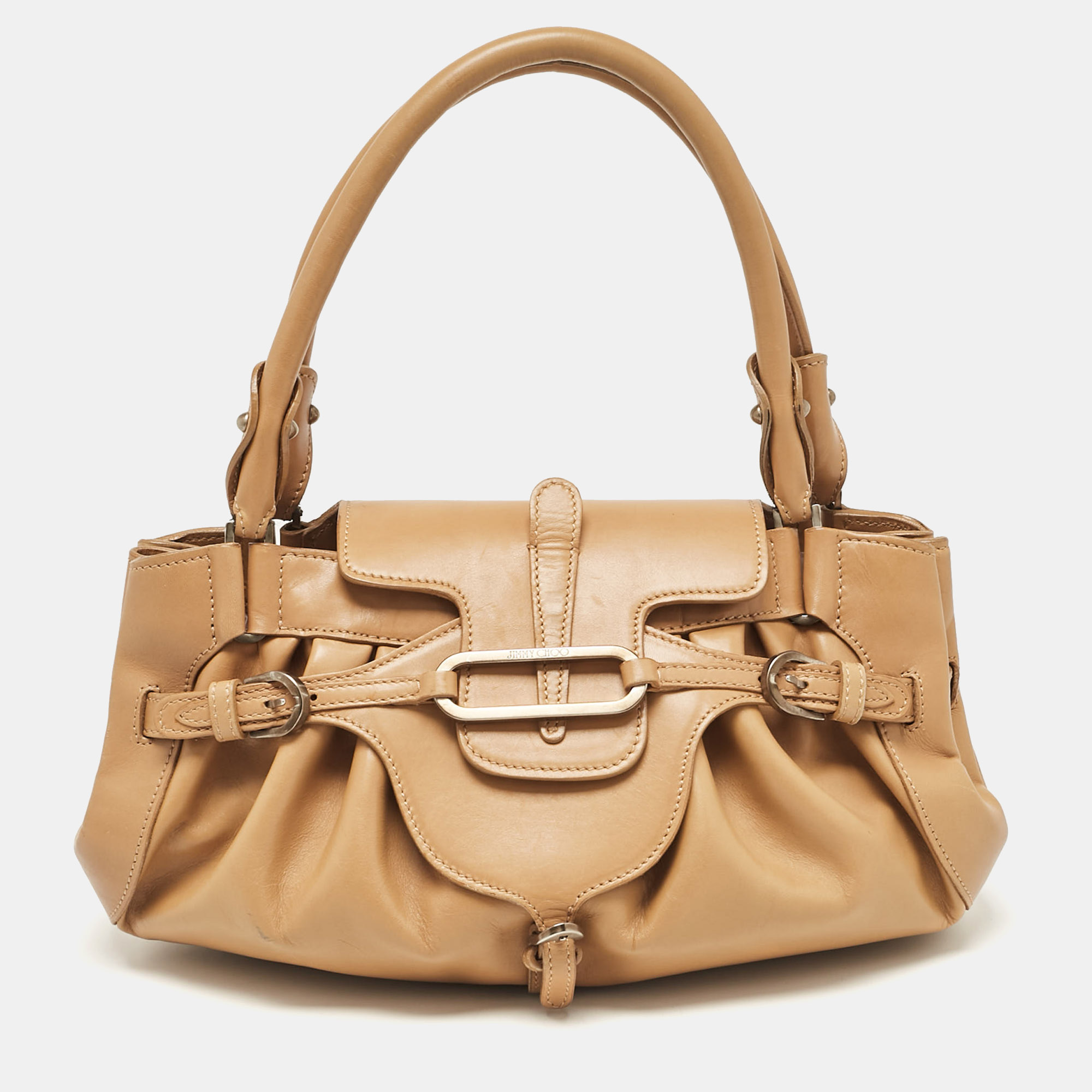 

Jimmy Choo Brown Leather Tulita Satchel