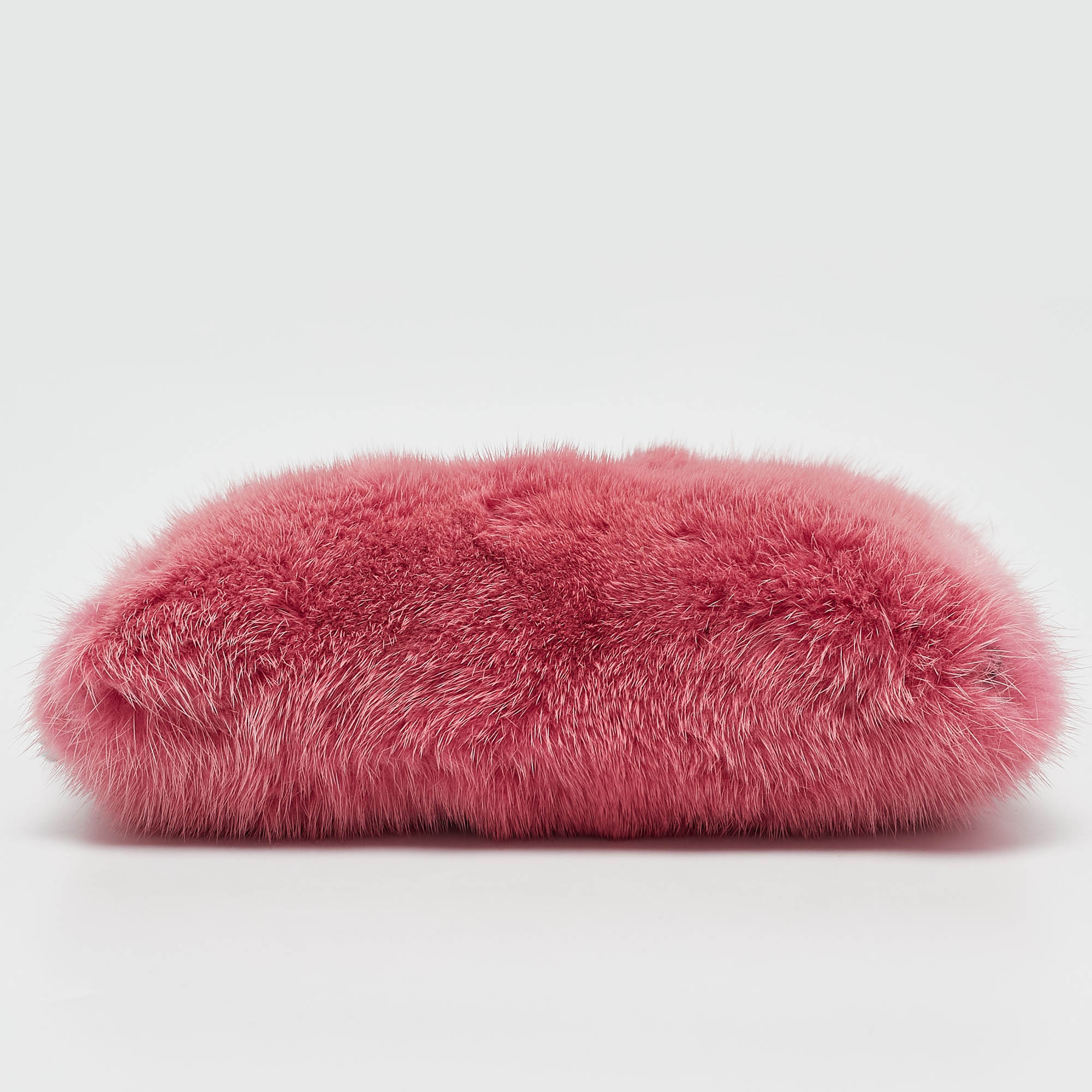Jimmy Choo Candy Pink Mink Fur Lockett Envelope Mini Clutch 