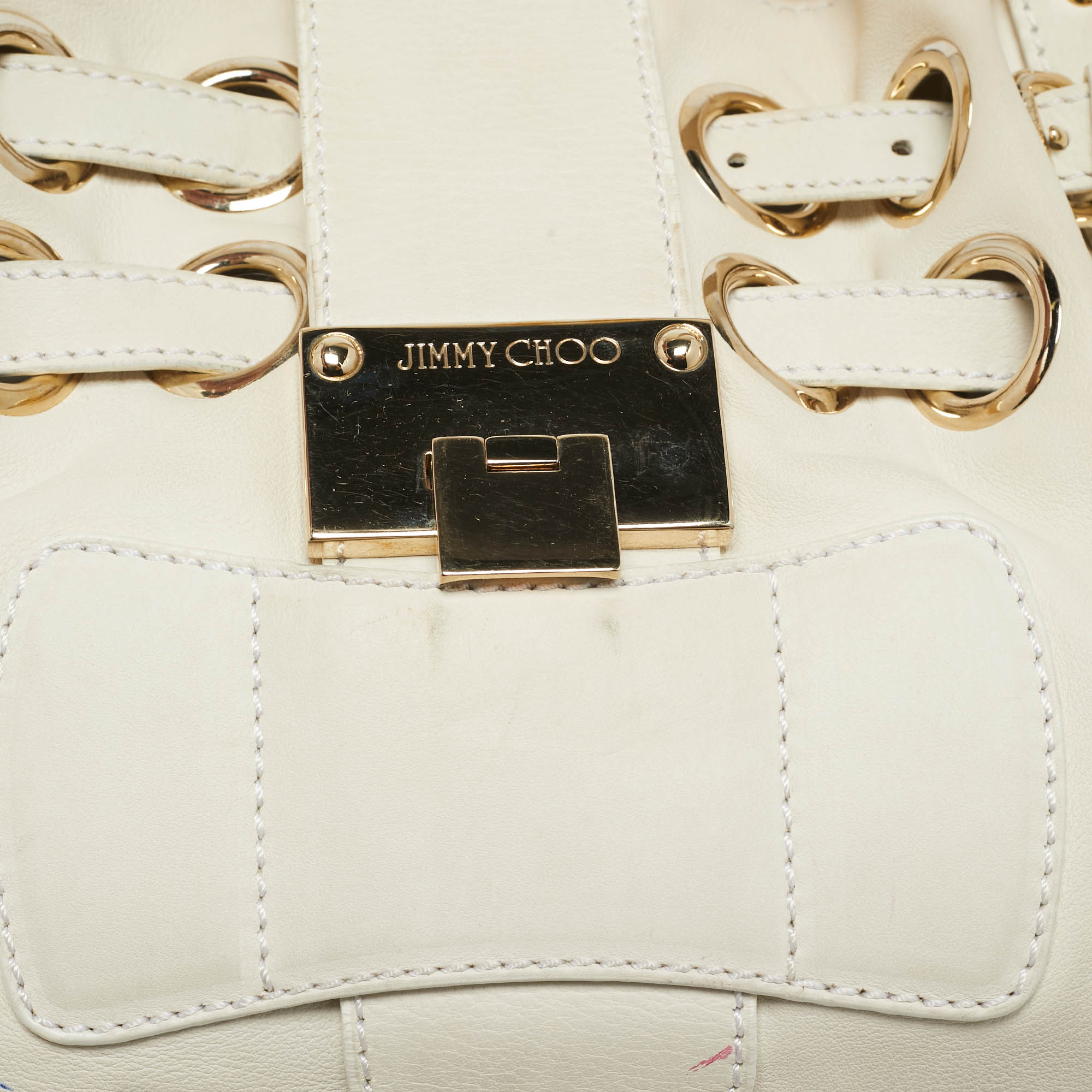 Jimmy Choo Off White Leather Riki Tote 