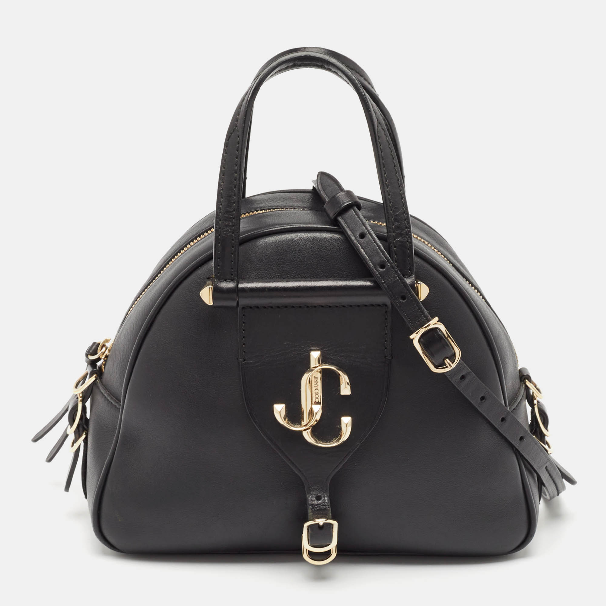 

Jimmy Choo Black Leather  Varenne Bowler Bag