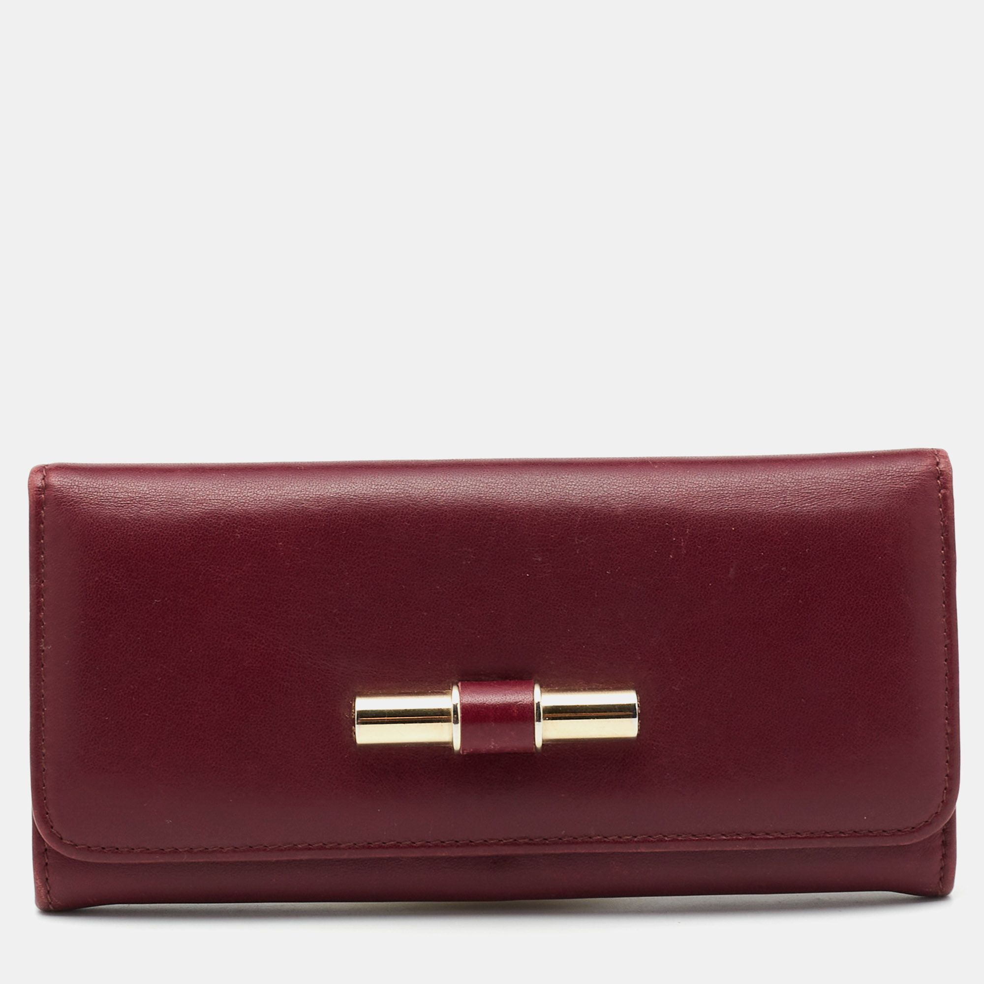 

Jimmy Choo Burgundy Leather Continental Wallet