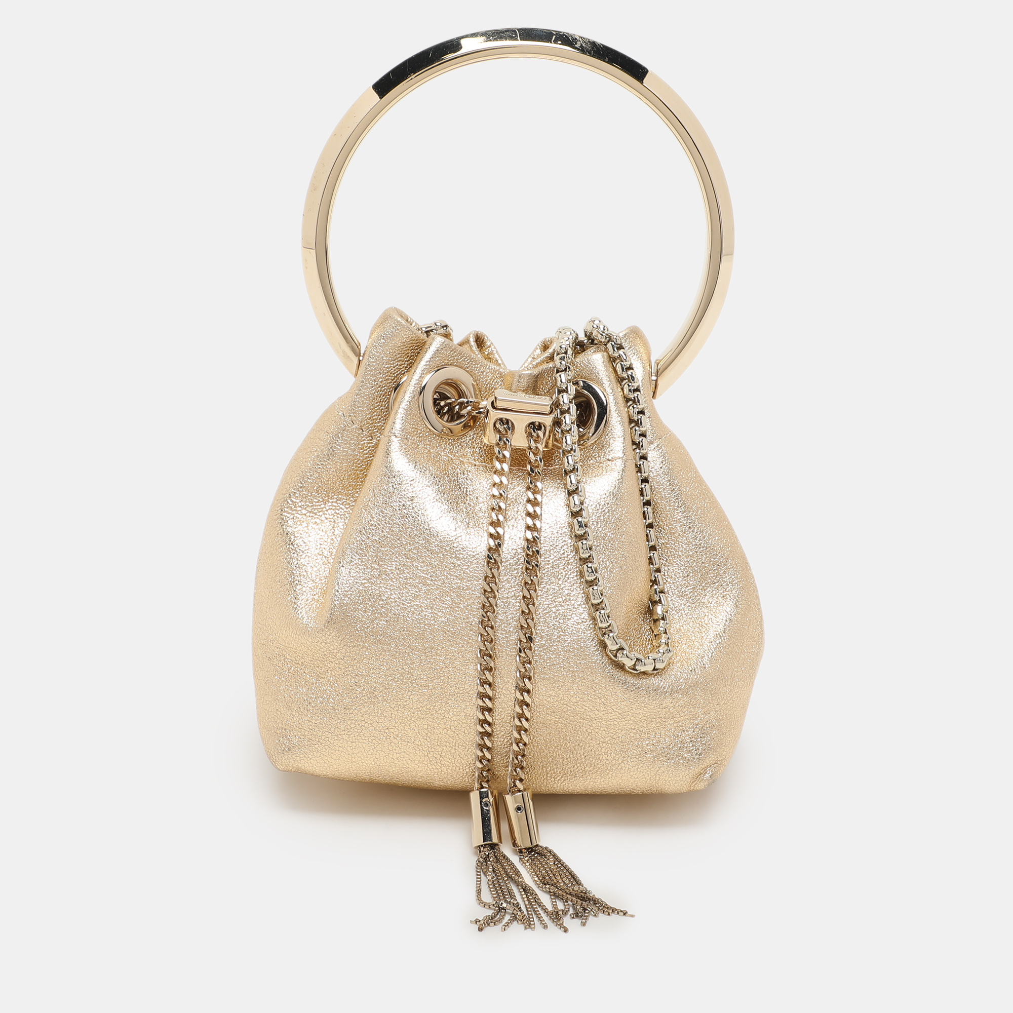 

Jimmy Choo Gold Leather Micro Bon Bon Crossbody Bag