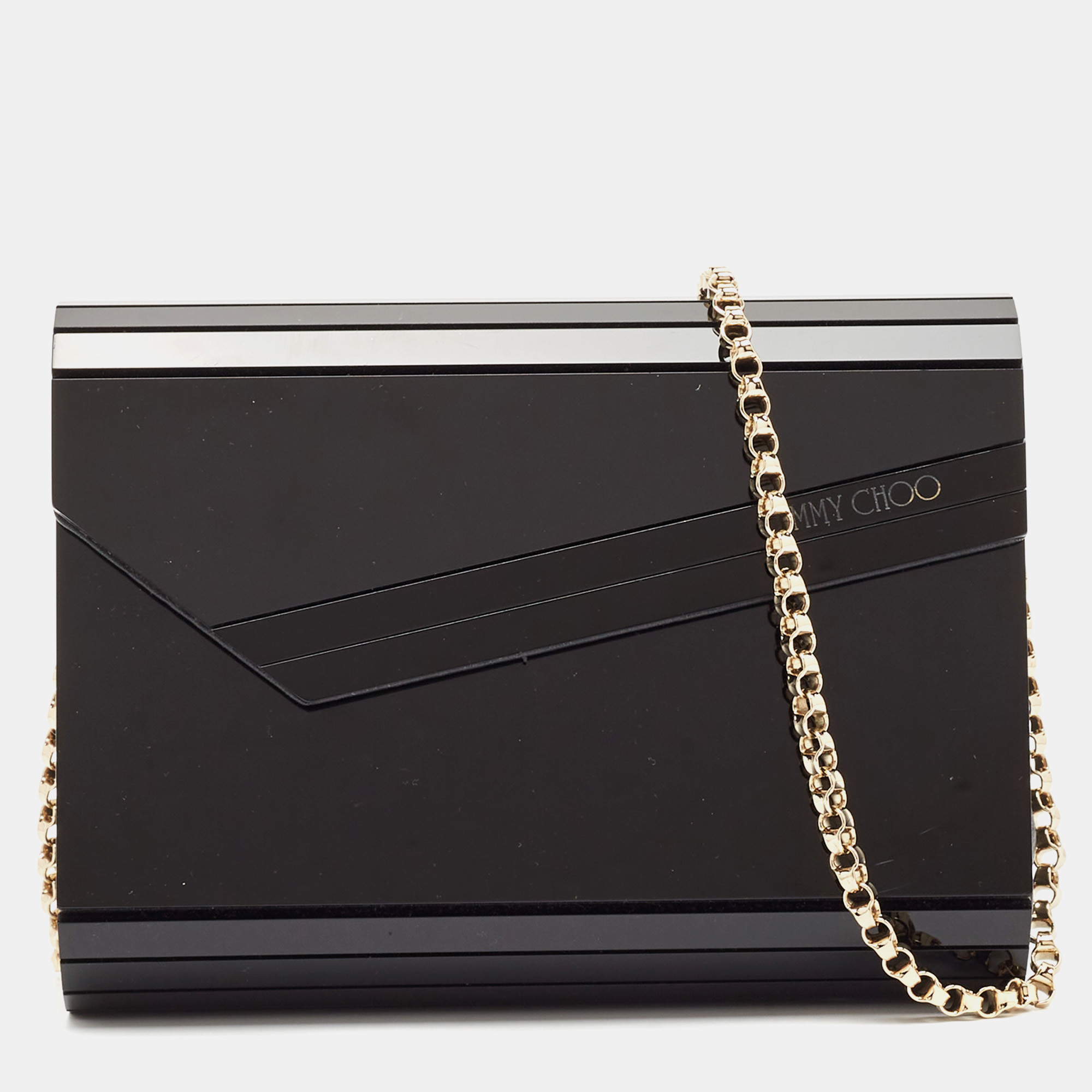 

Jimmy Choo Black Acrylic and Leather Candy Chain Clutch