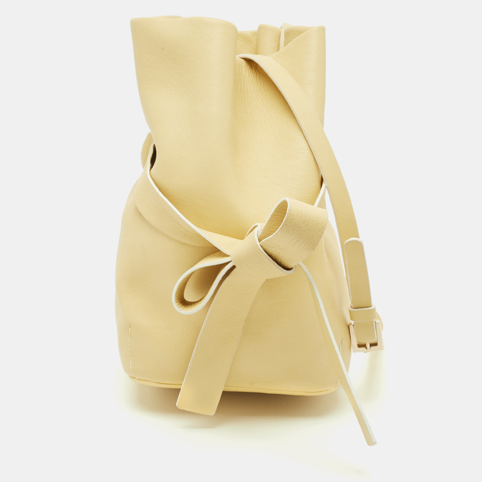 

Jimmy Choo Yellow Leather Eve Bucket Bag
