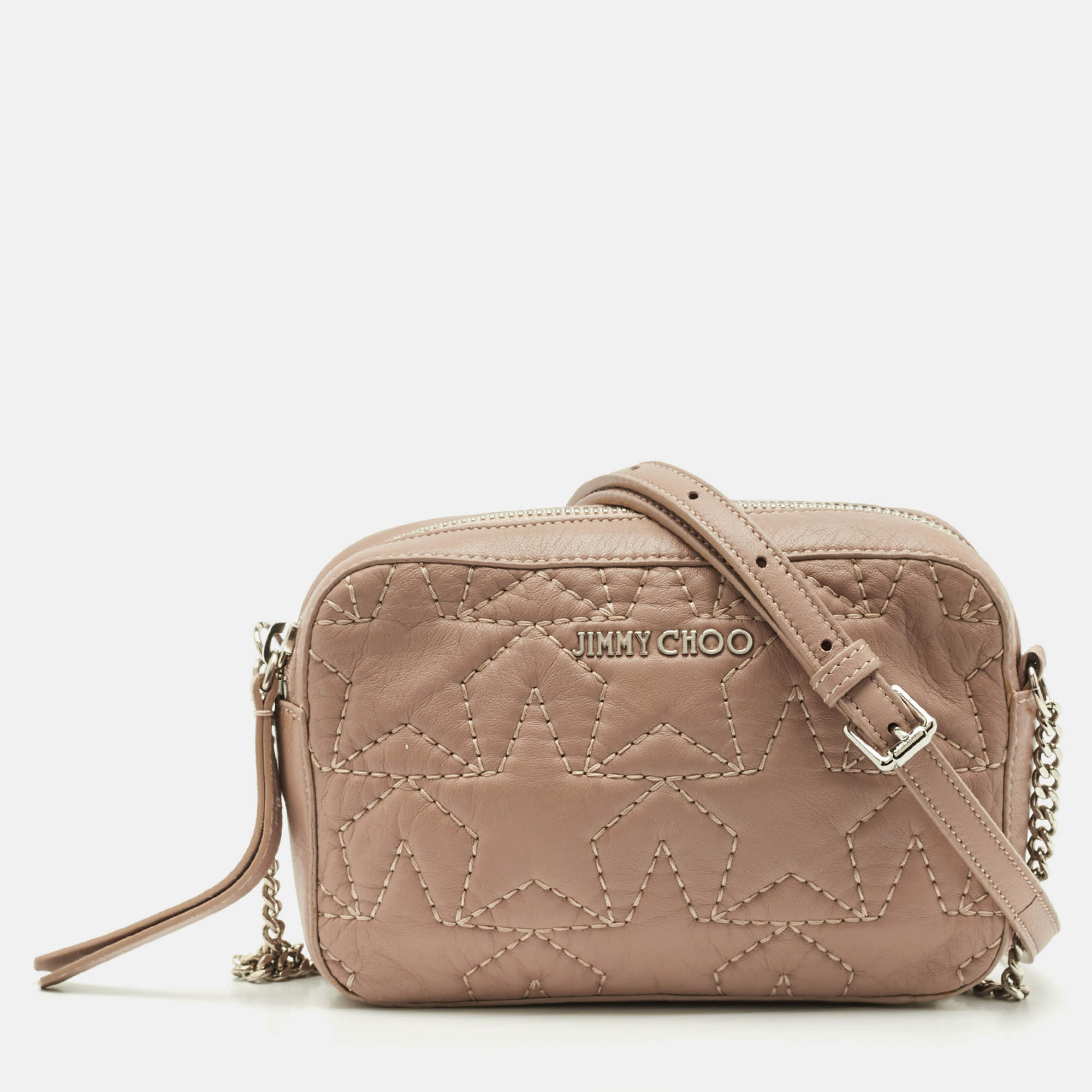 

Jimmy Choo Beige Leather Star Haya Crossbody Bag