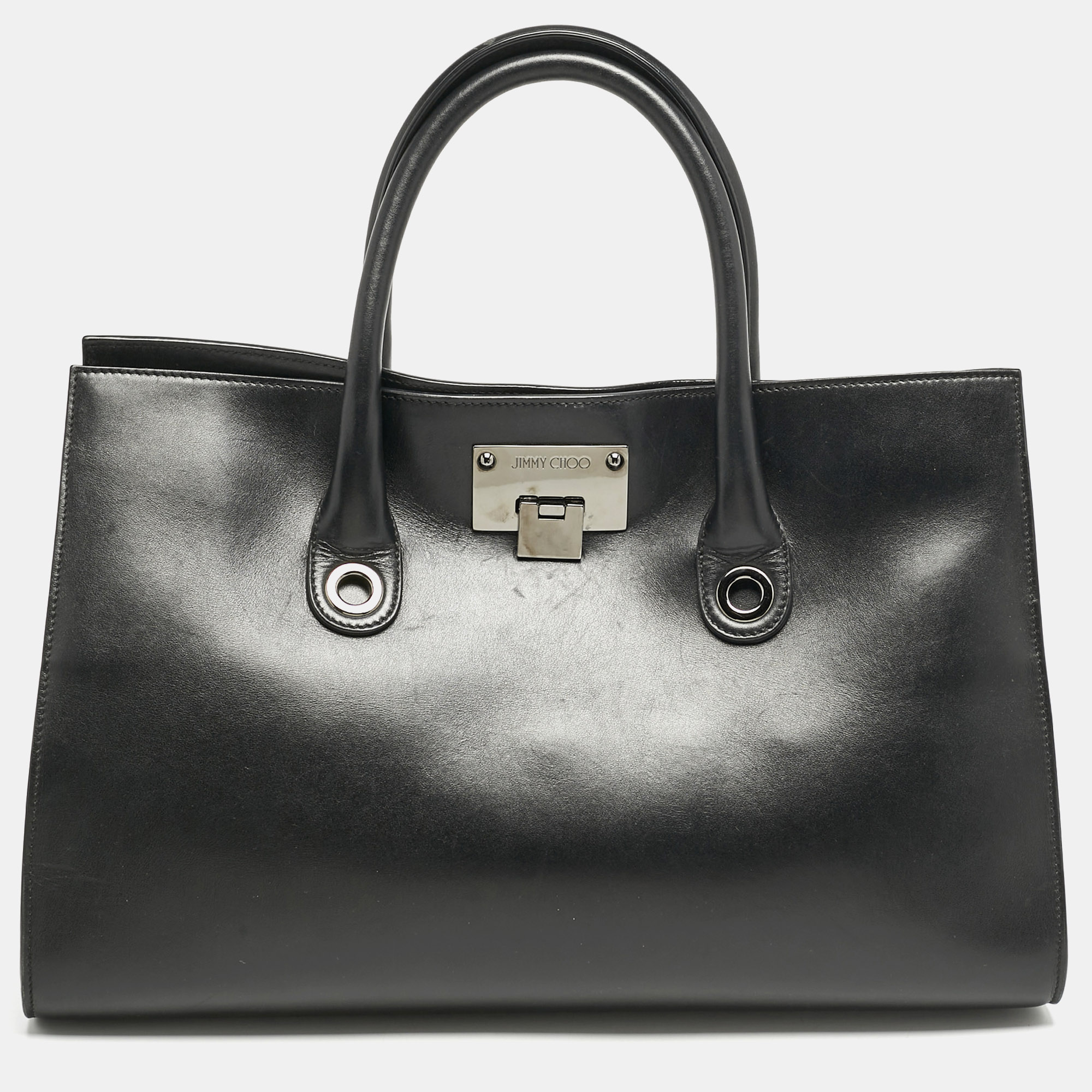 

Jimmy Choo Black Leather Riley Tote