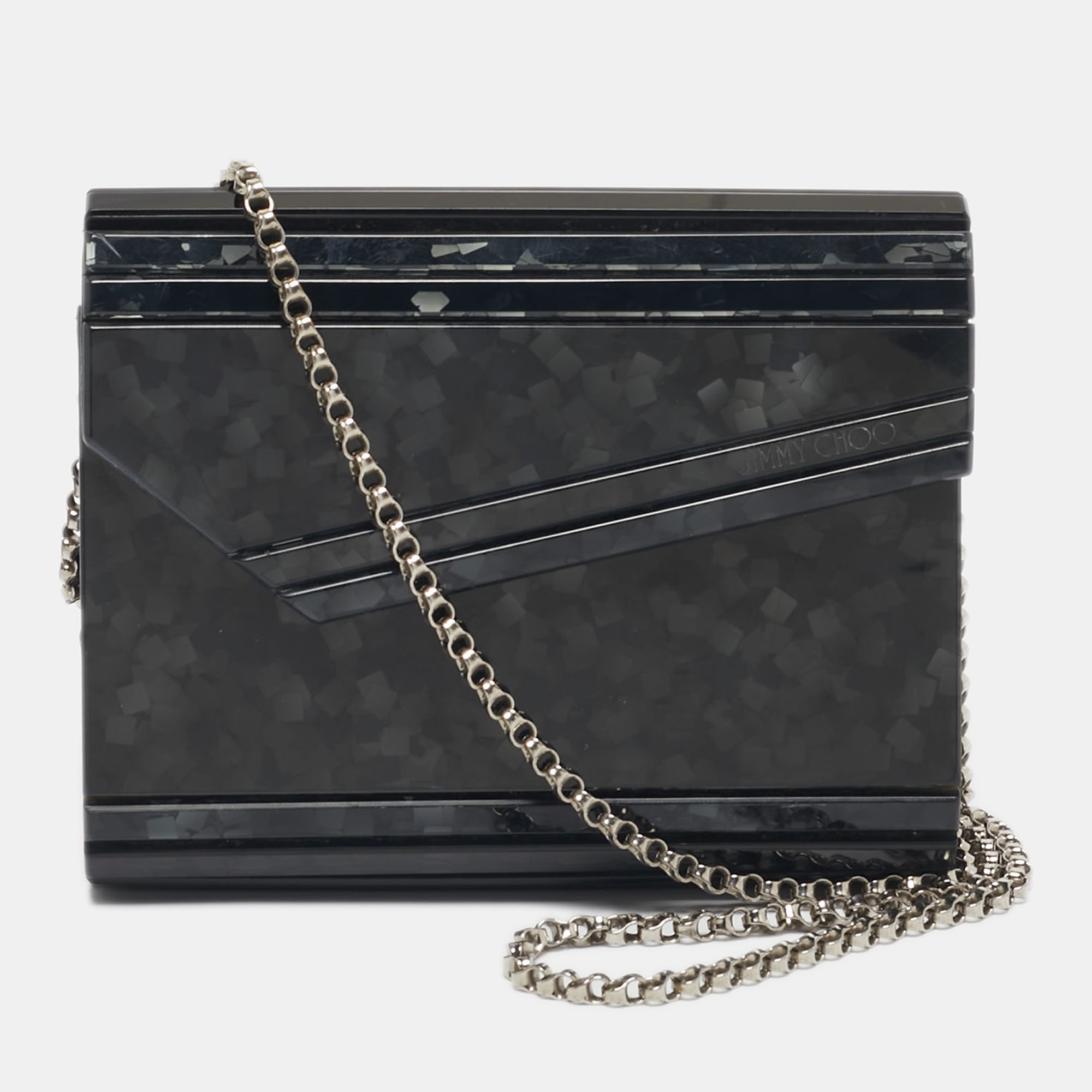 

Jimmy Choo Black Acrylic Candy Chain Clutch Bag