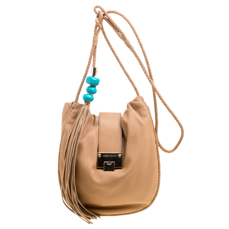 مملوكة مسبقًا Jimmy Choo Brown Leather Roxana Crossbody Bag