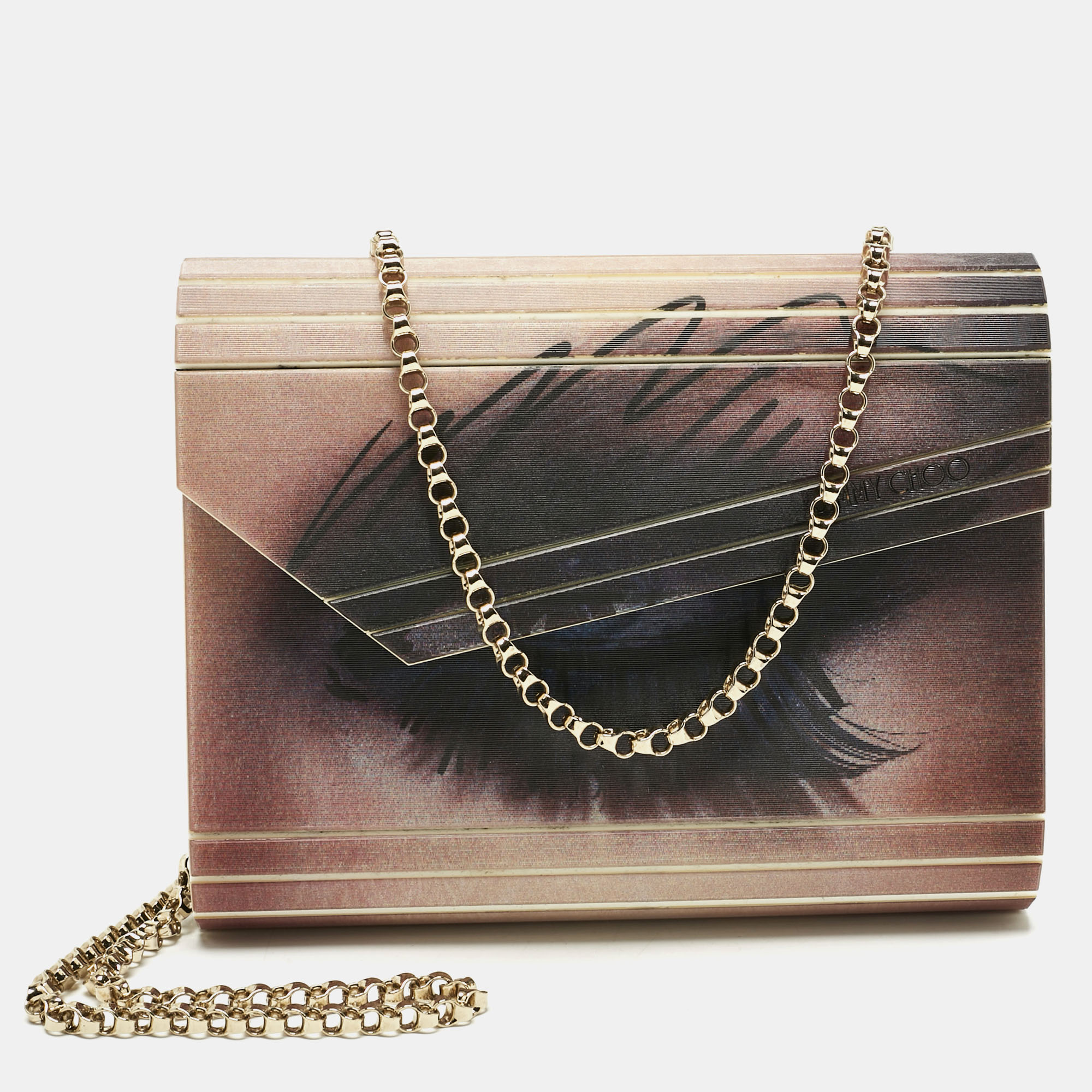 Pre-owned Jimmy Choo Multicolor Holographic Eye Acrylic Candy Chain Clutch