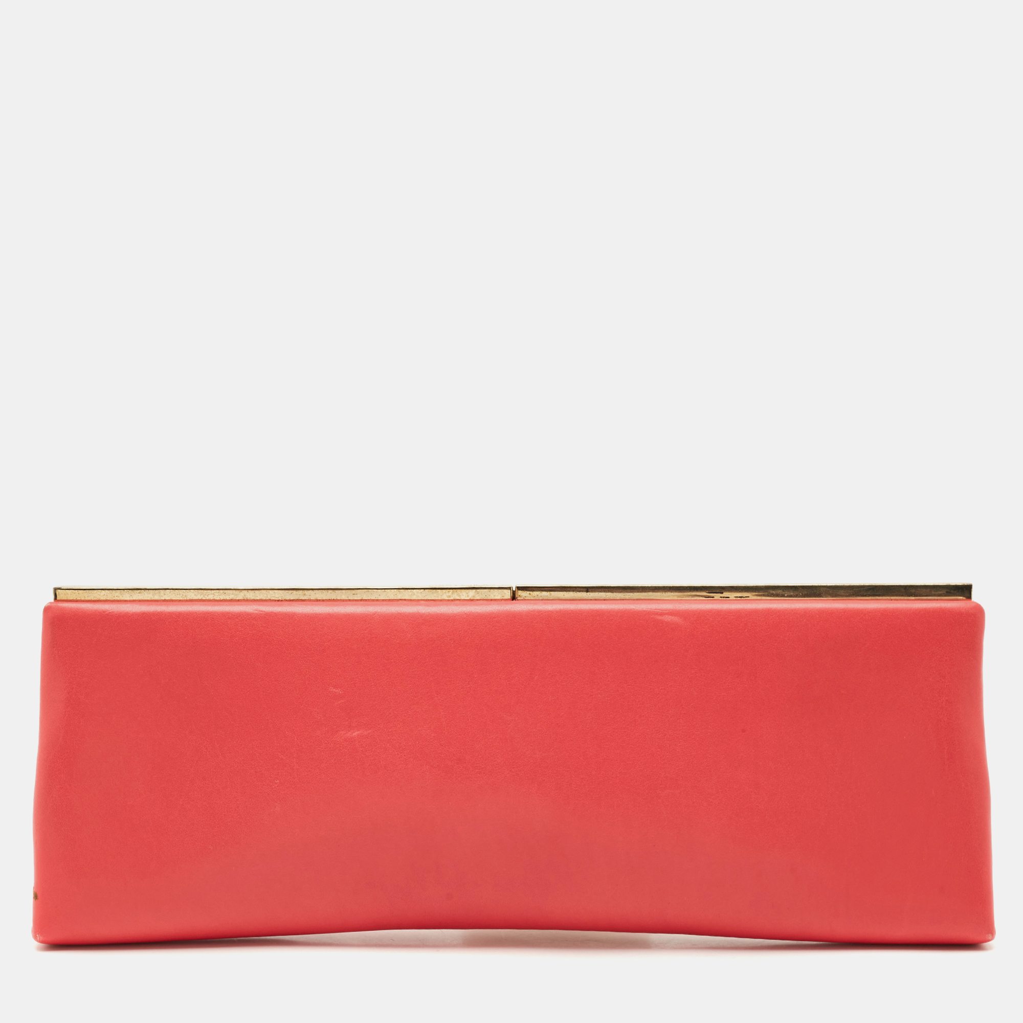 

Jimmy Choo Red Leather Long Frame Clutch