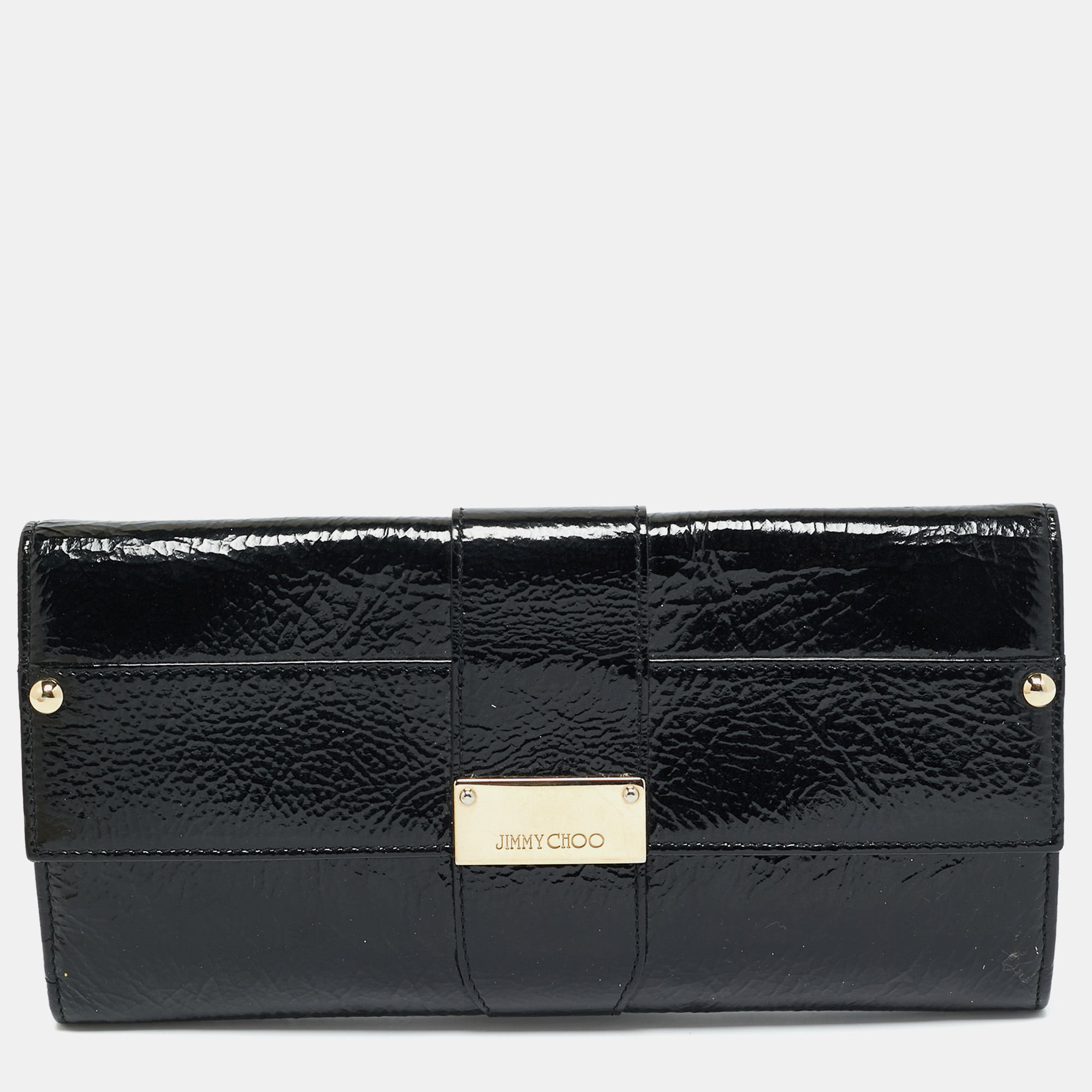 Pre-owned Jimmy Choo Black Patent Leather Reese Clutch