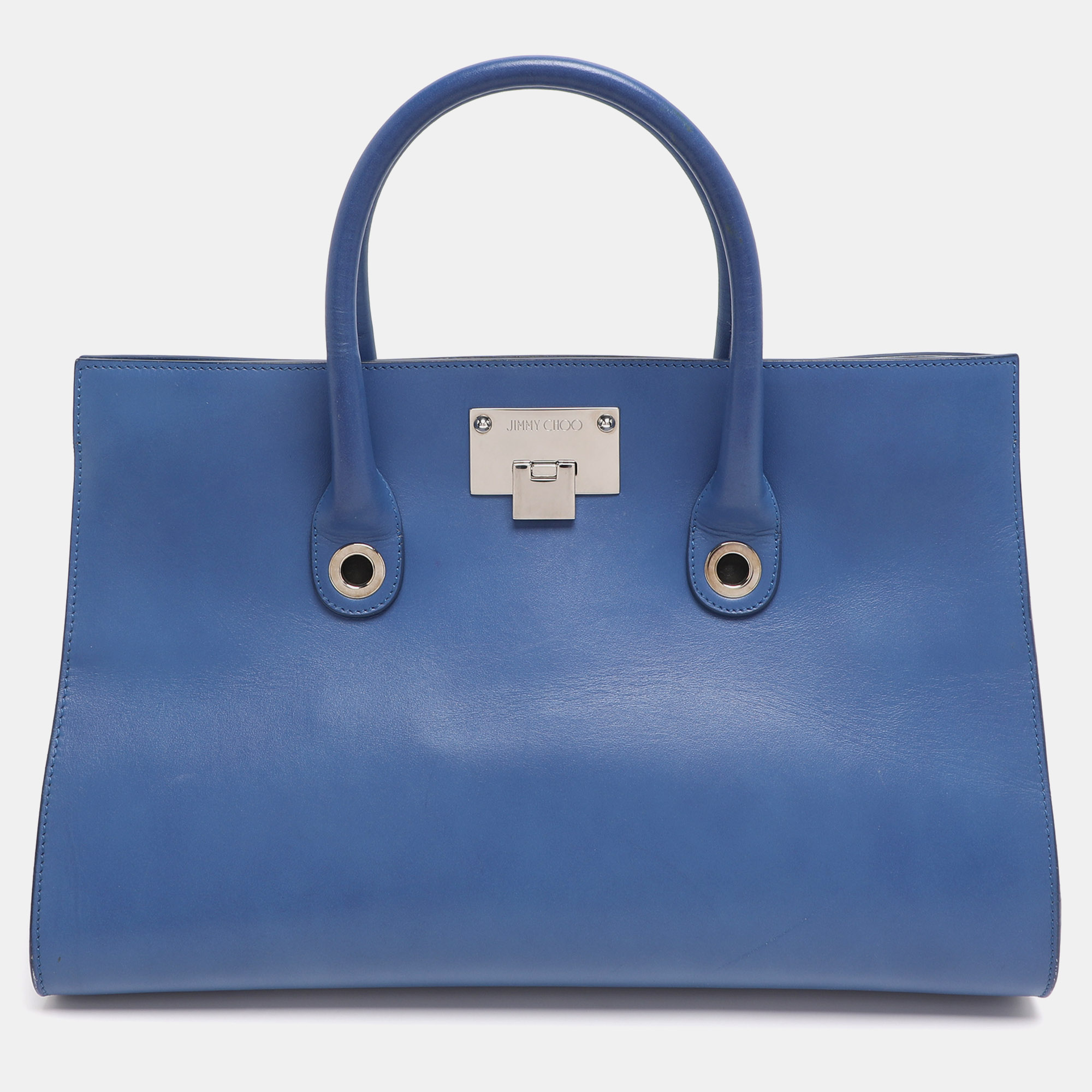 

Jimmy Choo Blue Leather and Suede Riley Tote