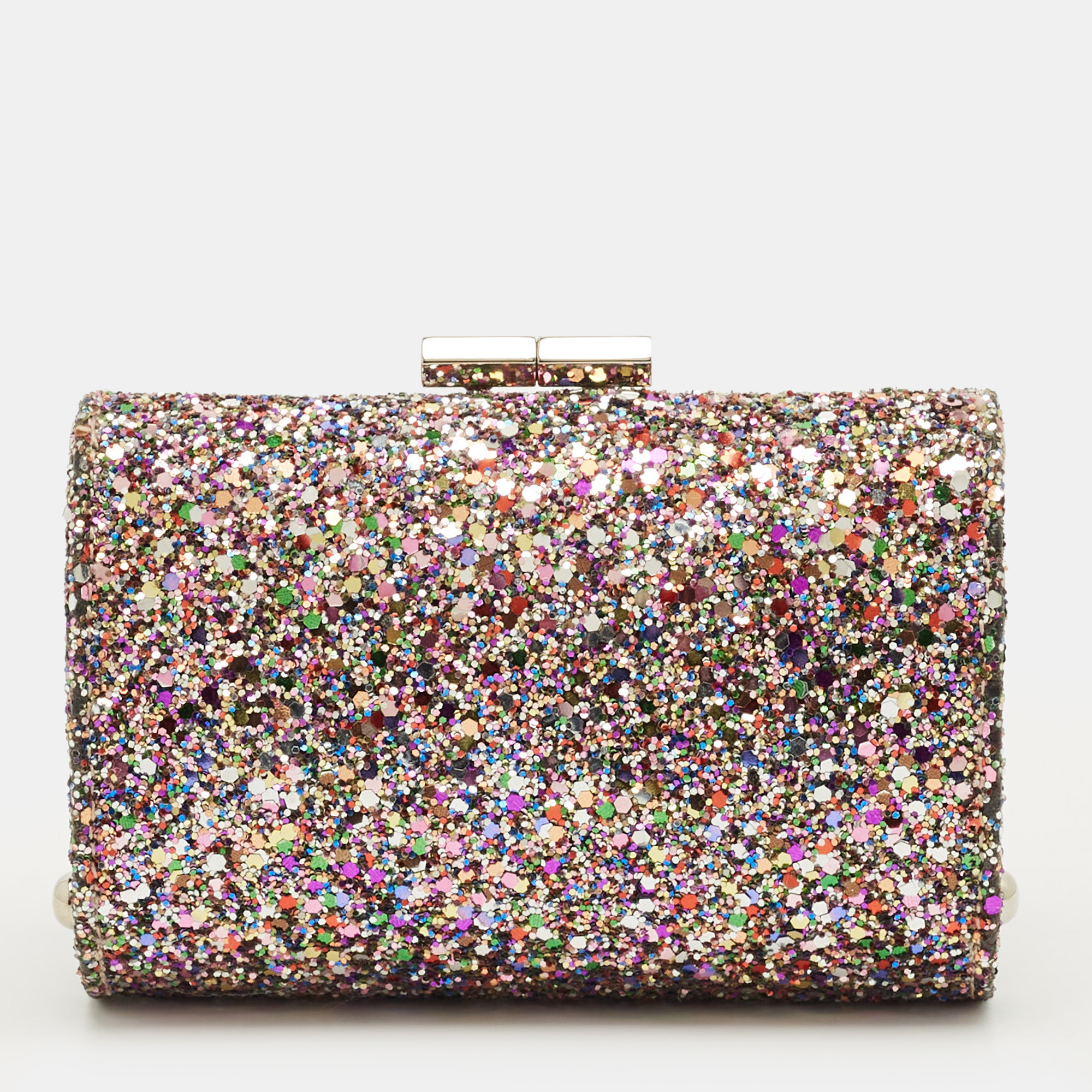 Pre-owned Jimmy Choo Multicolor Glitter Fabric Mini Tube Clutch
