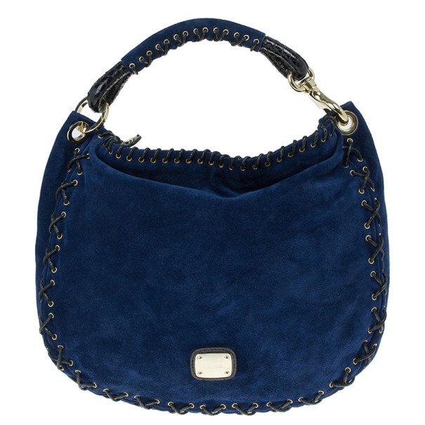 Pre Owned Jimmy Choo Pacific Suede 'Sky' Snakeskin Detail Large Hobo