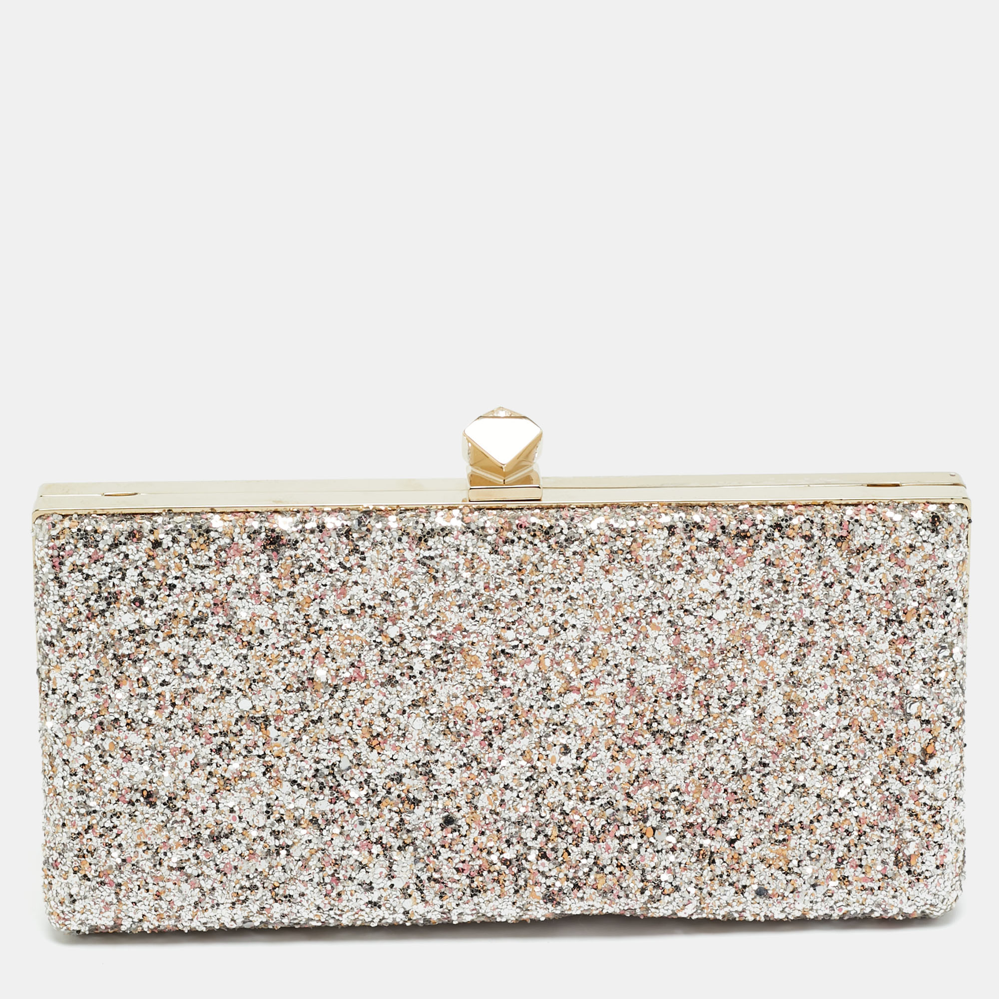 

Jimmy Choo Celeste Pink Glitter Chain Clutch